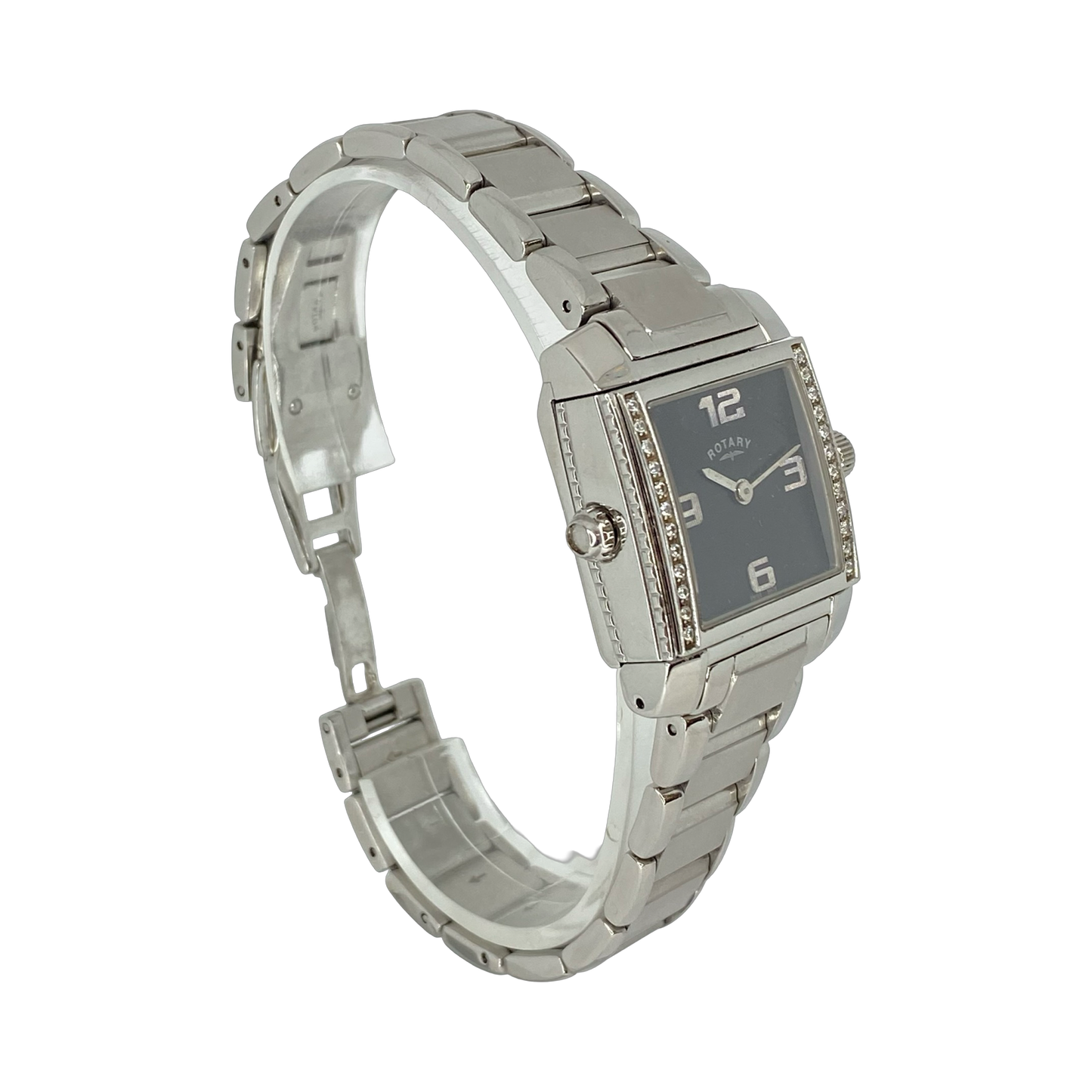 Rotary Revelation Reverso Dual Face White MOP/Black Dial Crystal Bezel Quartz Watch Ref LS02901/07/19