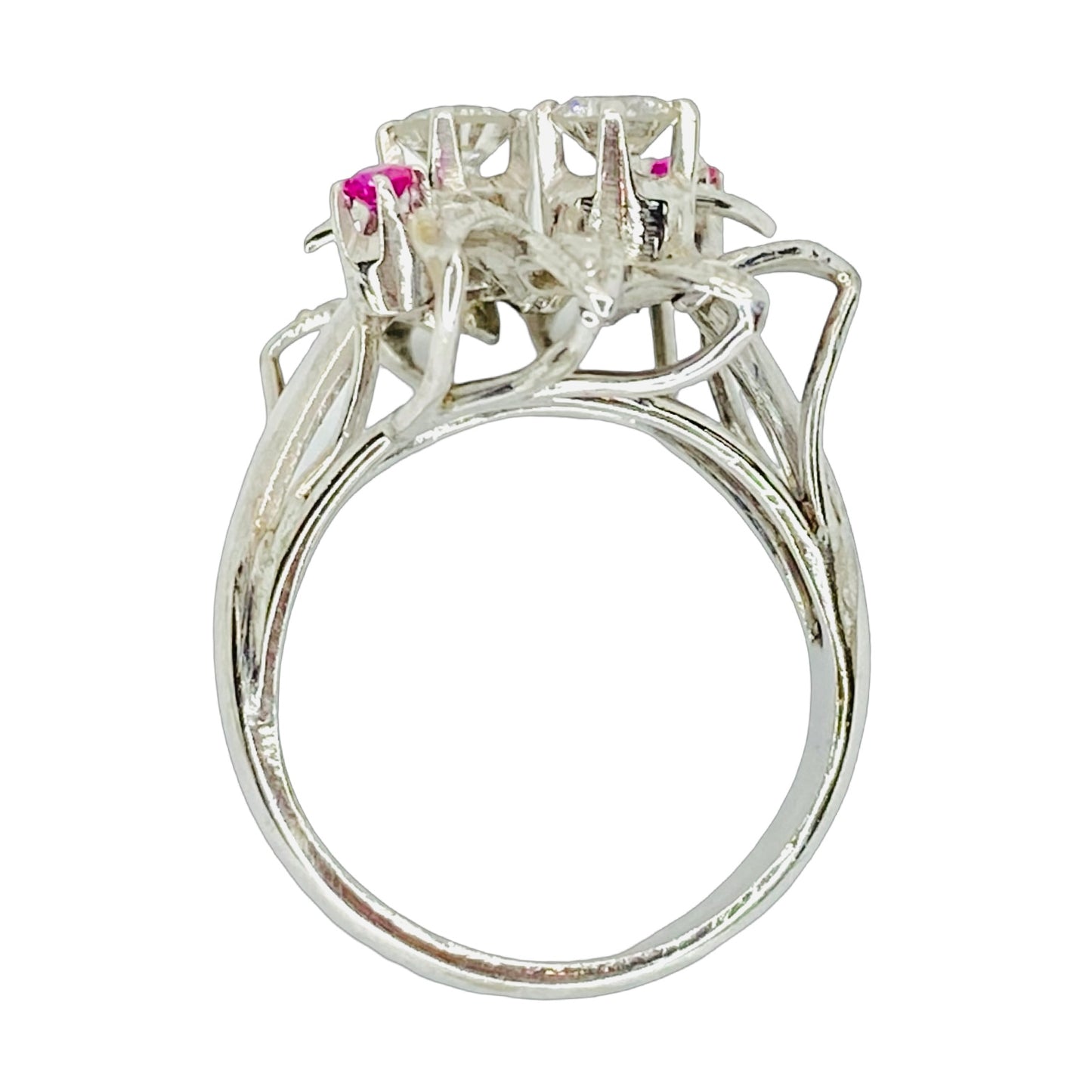 Estate Jewelry 14K White Gold Diamond Cluster Ring