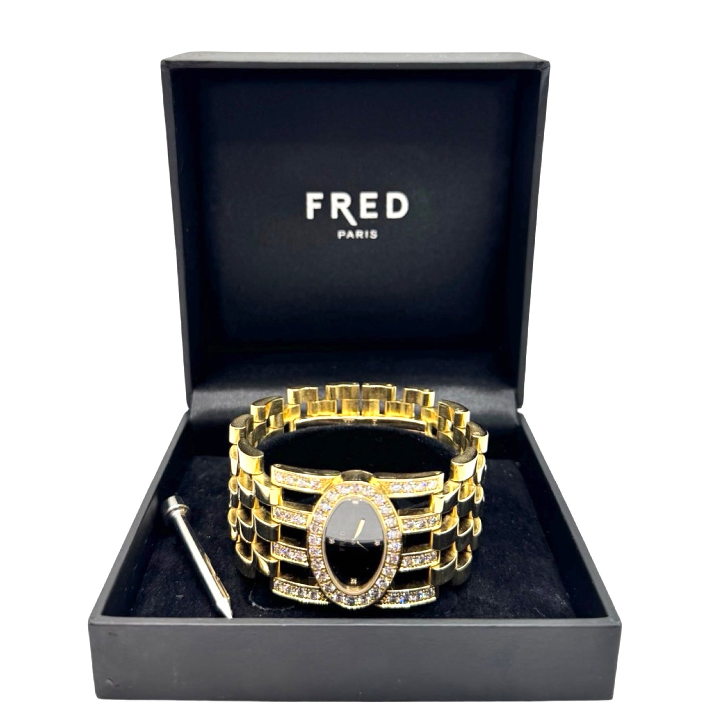 Fred Pretty Woman 18K Yellow Gold Quartz Watch With 3.50 Carats Diamonds FD032151