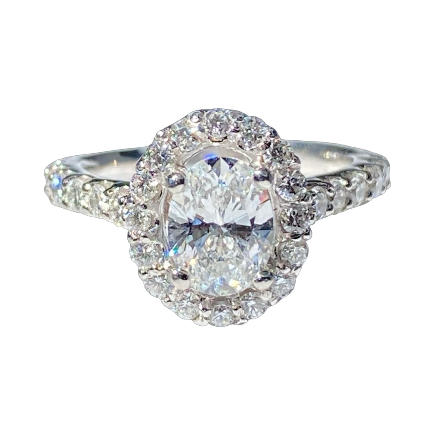 Platinum Oval Diamond Engagement Ring