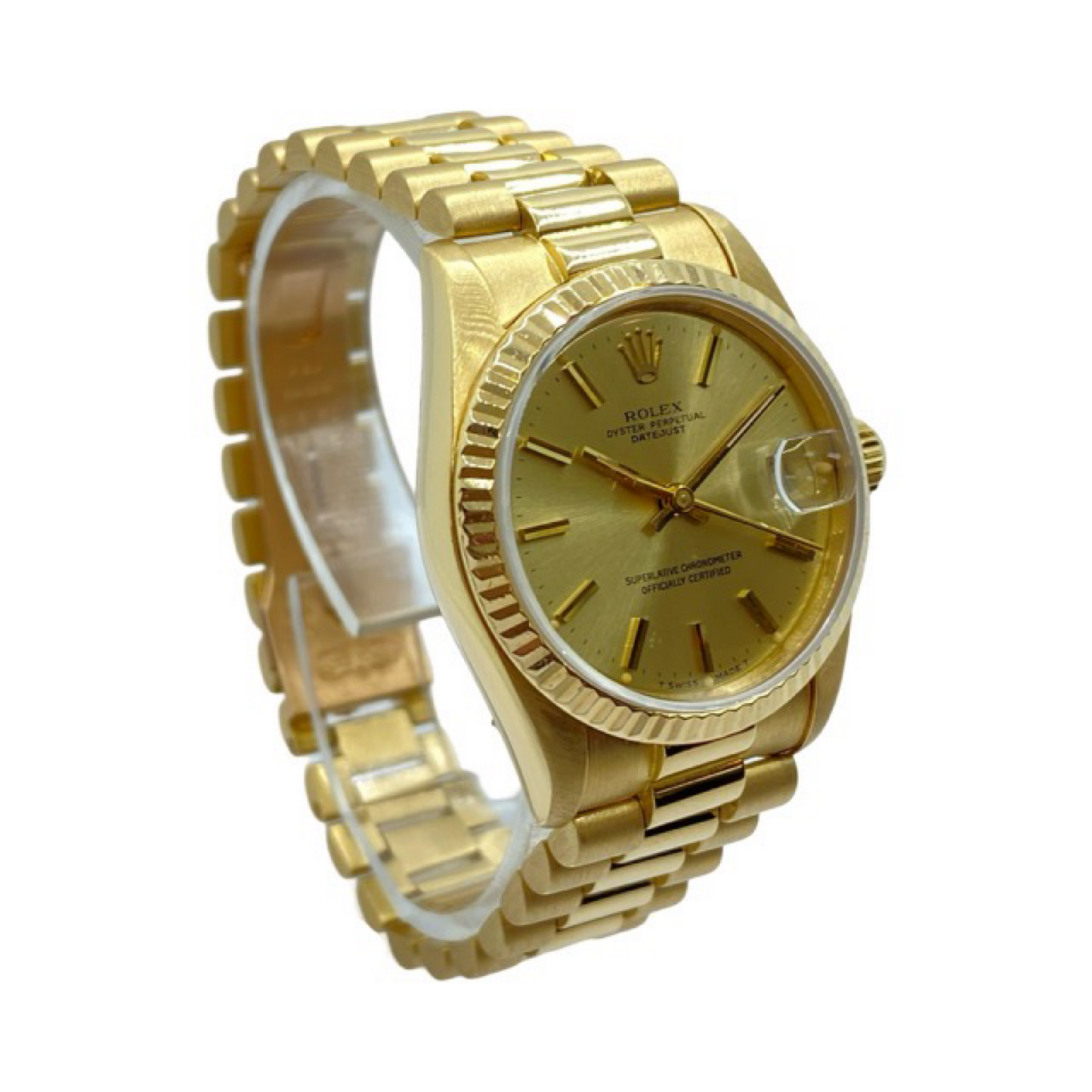 Rolex Oyster Perpetual Datejust 31 18K Gold Case and Presidential Bracelet C.1985 Ref.68278