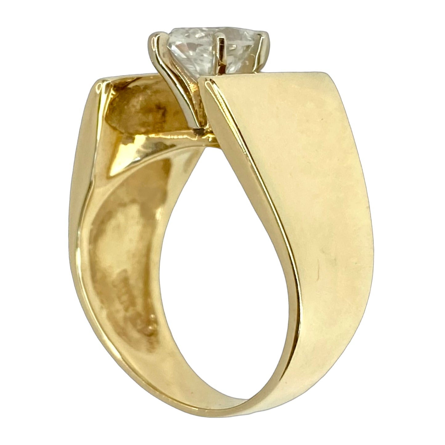 14K Yellow Gold Marquise Diamond Ring 0.70 Carat G-H, SI1