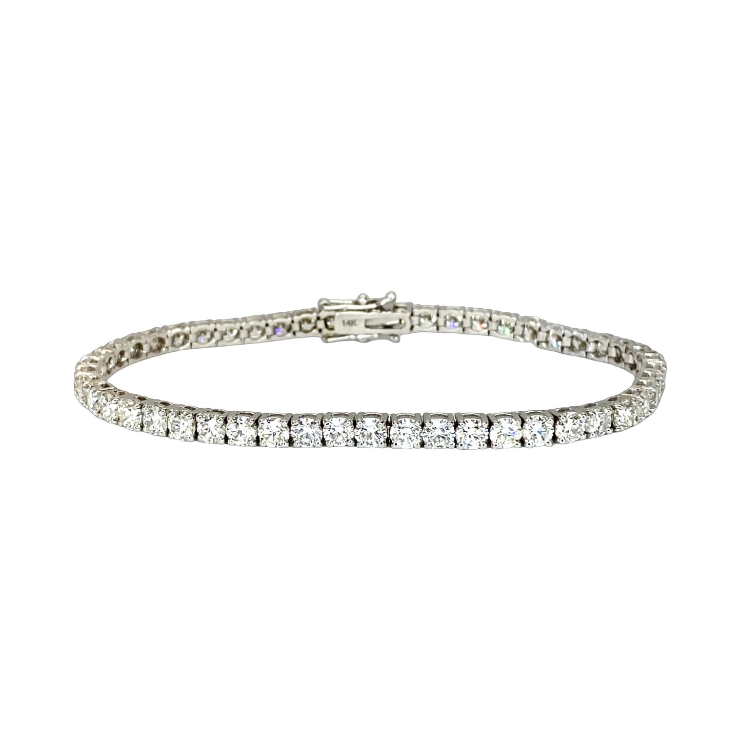 14K White Gold Diamond Tennis Bracelet 8.00 Carats F-G, VS