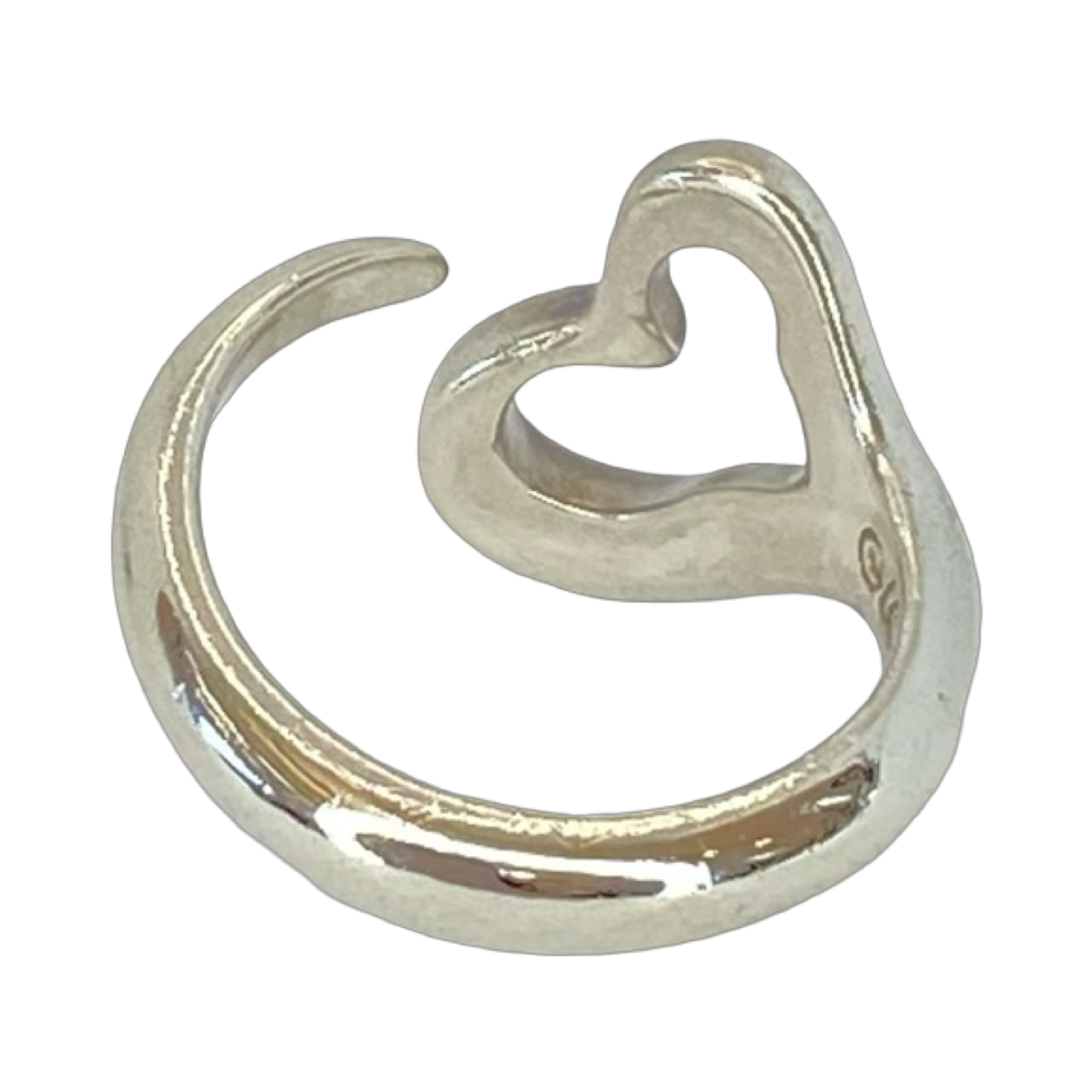 Estate Jewelry Tiffany & Co 925 Silver Open Heart Ring