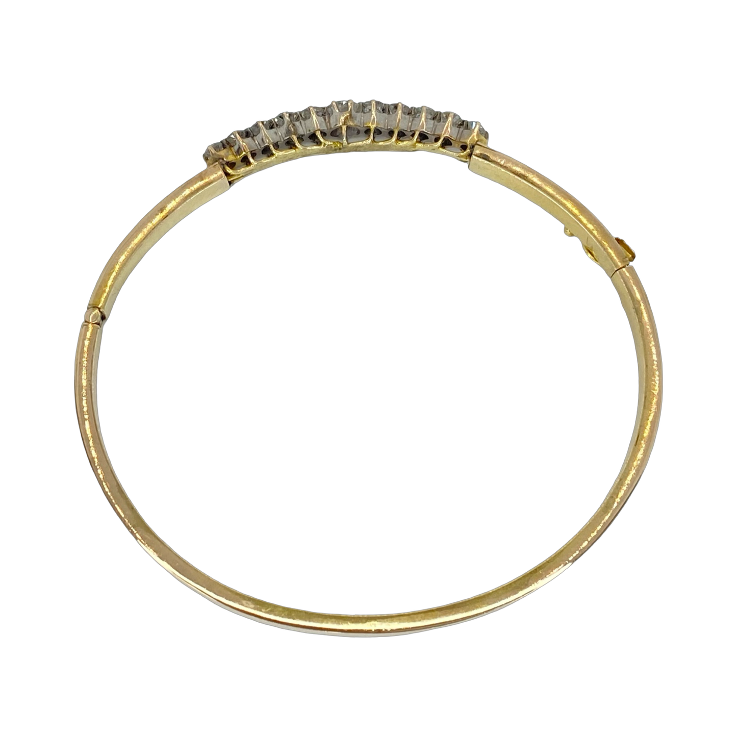 Estate Jewelry 14K Yellow Gold Diamond Bangle 0.80 Carat