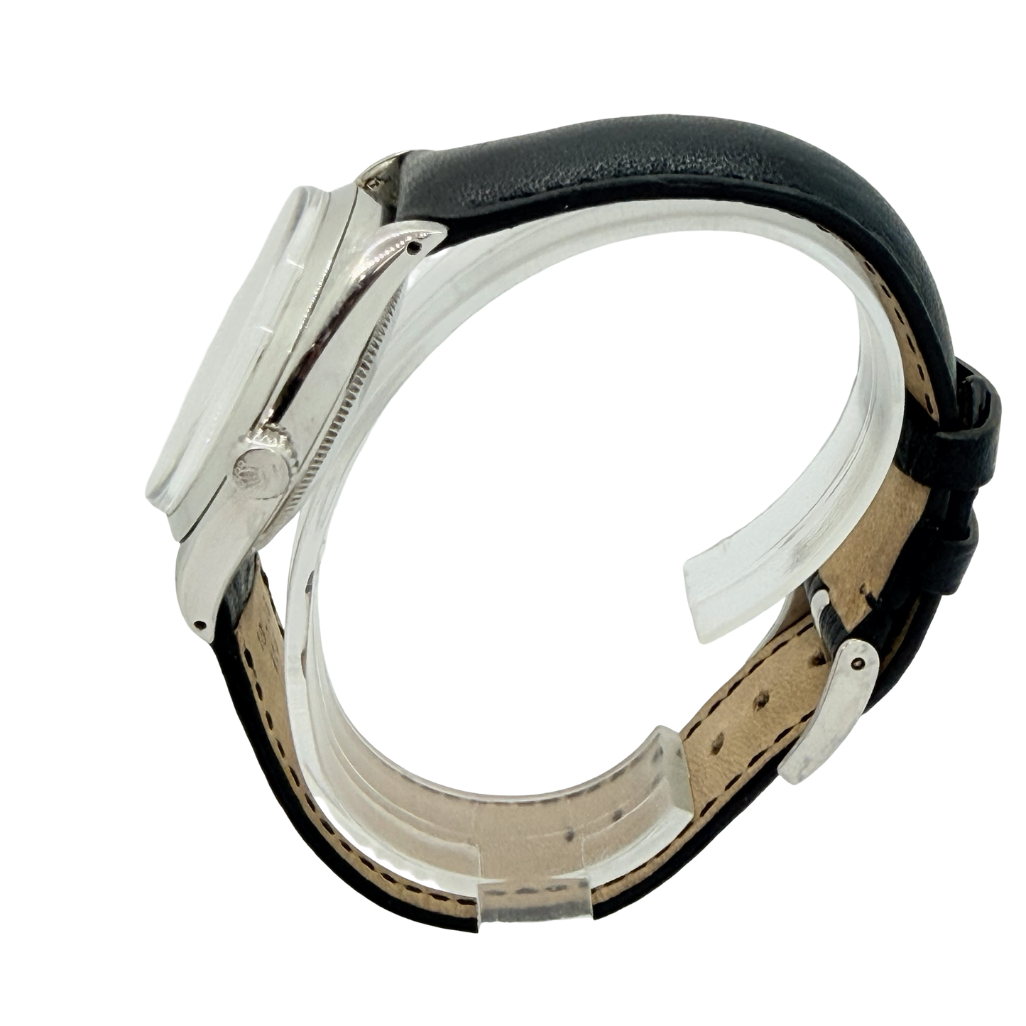 Rolex Oyster Perpetual 34mm White Dial Black Leather Strap Ref.6564 C.1957
