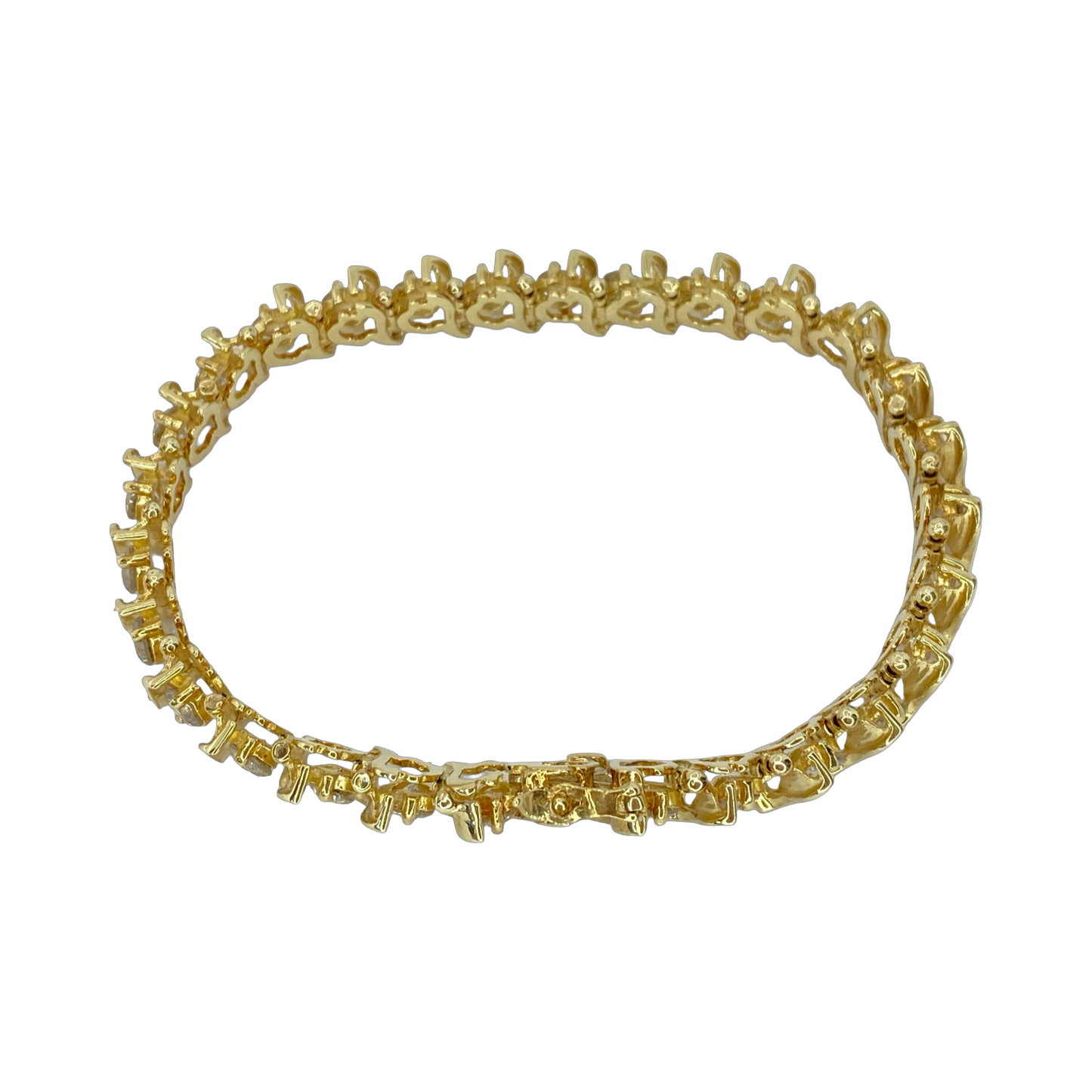 Estate Jewelry 10K Yellow Gold 7.00 Carats Diamond  "S" Tennis Bracelet