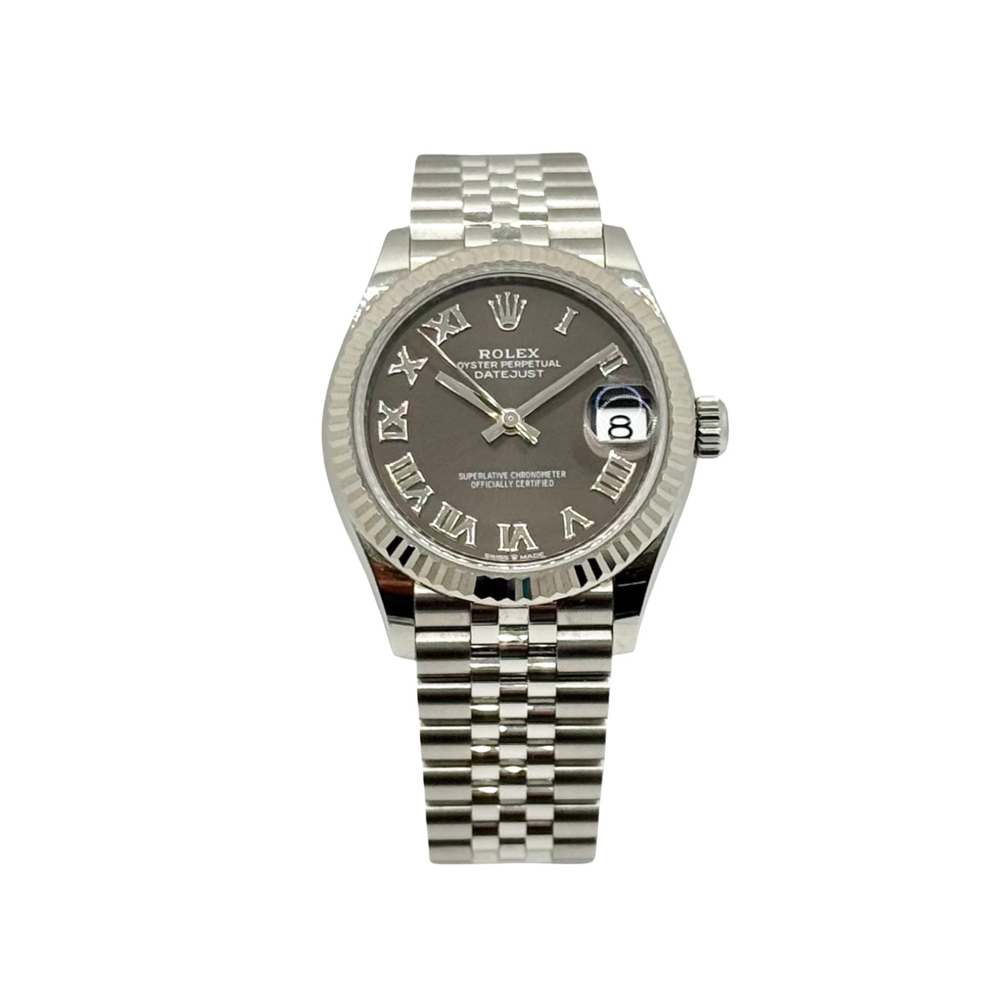Rolex Datejust 31 Dark Grey Dial Fluted Bezel Oystersteel Jubilee Bracelet 278274