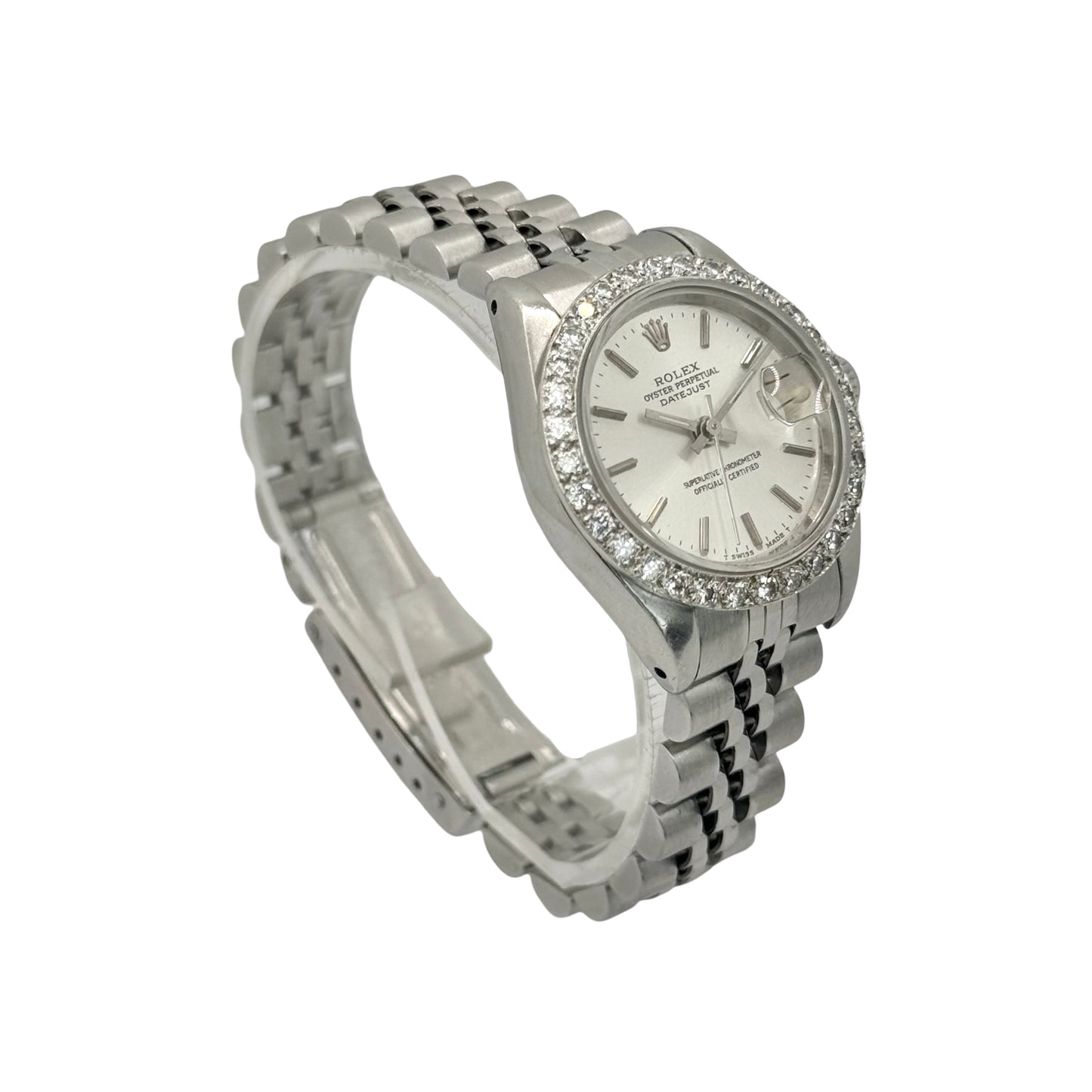 Rolex Datejust 26mm Silver Dial Diamond Bezel Ref. 69174