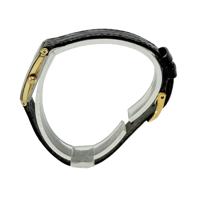 Rado Florence Jubilé Ladies Quartz 18K Gold and Steel Black/Gold Leather Strap 153.3606.2N