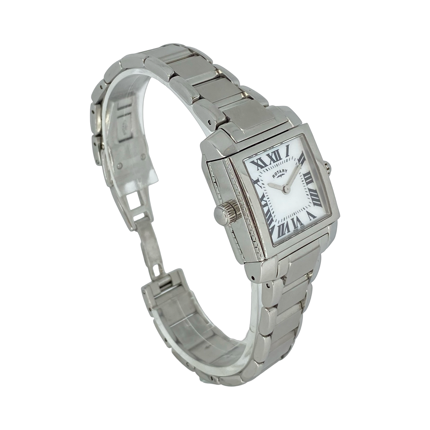 Rotary Revelation Reverso Dual Face White MOP/Black Dial Crystal Bezel Quartz Watch Ref LS02901/07/19