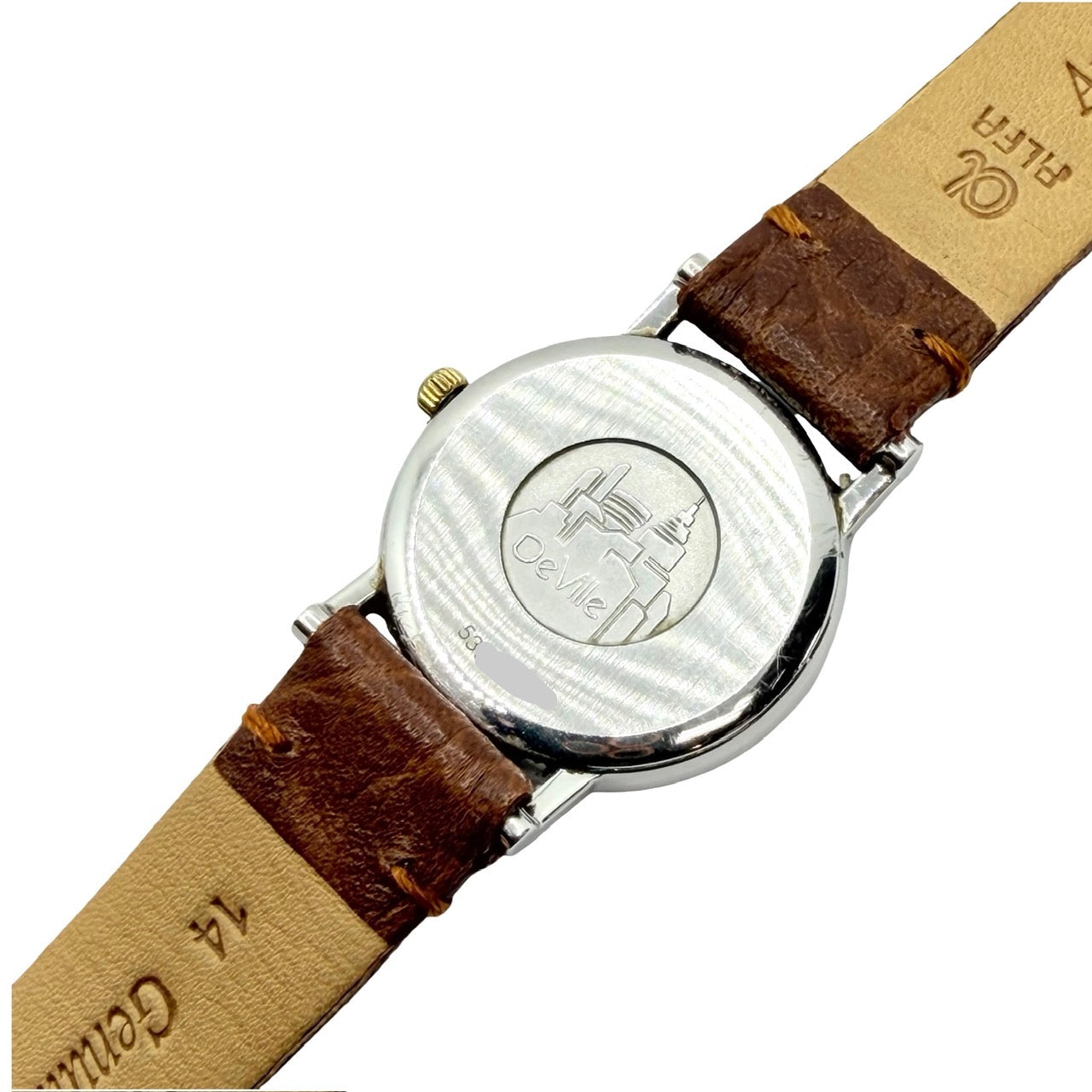 Omega De Ville Quartz 25mm 18K Gold and Steel Champagne Dial Leather Strap 596.2379