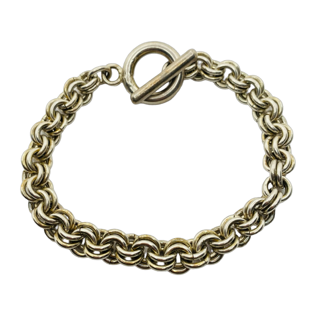 Silver Multi Link Round Chain Bracelet