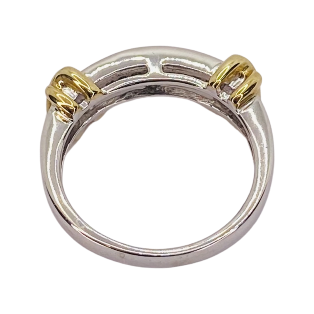 Estate Jewelry 10K White & Yellow Gold Mens Ring