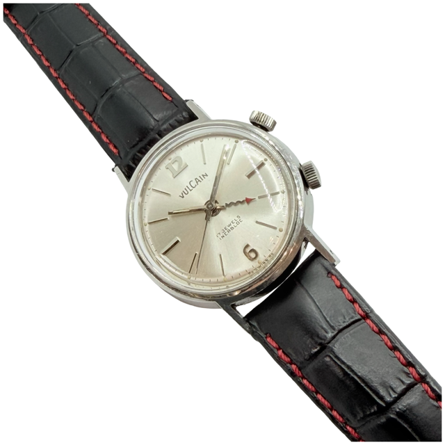 Vulcain Cricket Alarm Anti Magnetic Incabloc Stainless Steel 34mm