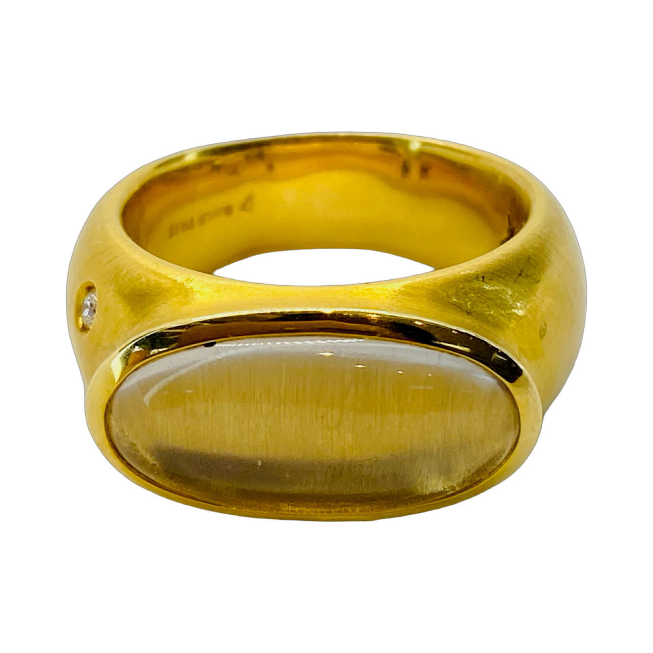 Estate Jewelry 18K Yellow Gold H.Stern Quartz Cabochon Rock Crystal Ring
