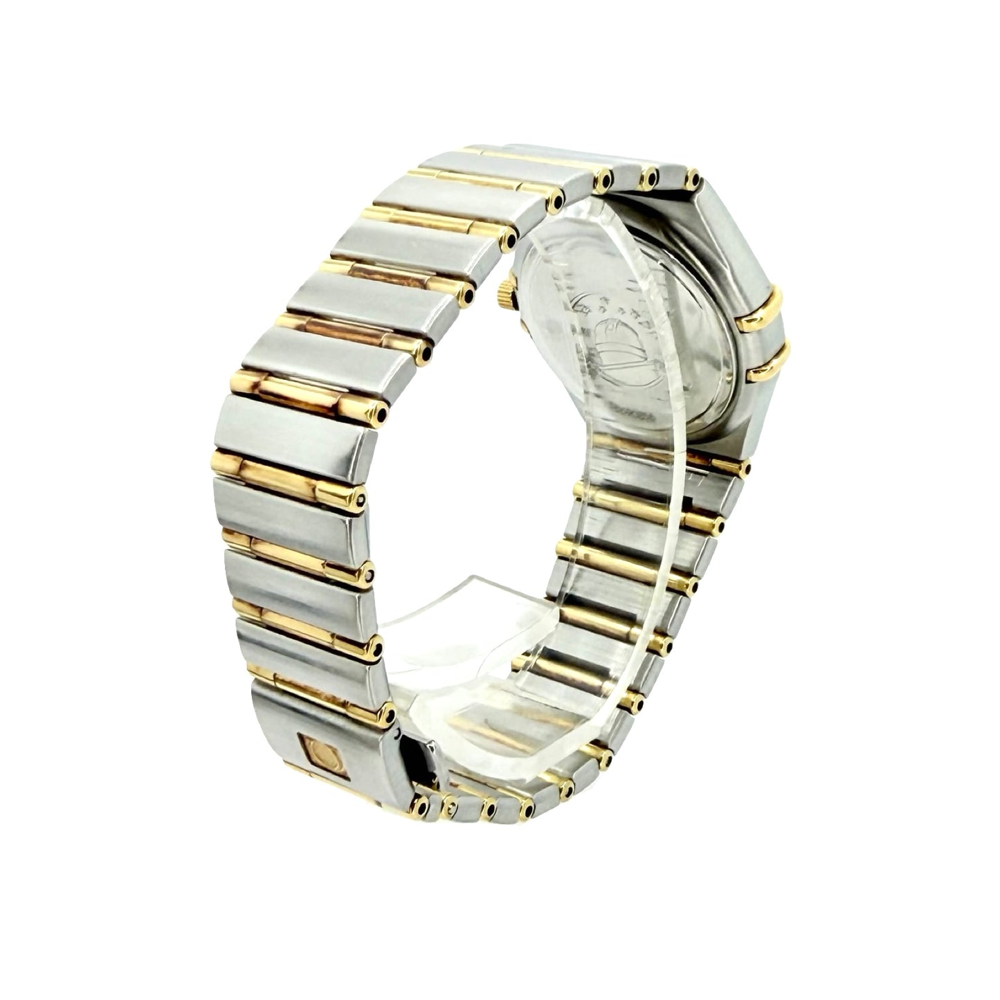 Omega Constellation 18K Gold and Steel 27.5mm Quartz Champagne Guilloché Dial Ref 1282.10.00