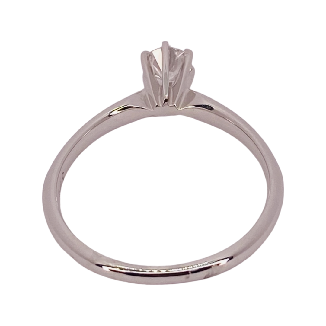 14K White Gold Solitaire Diamond Ring