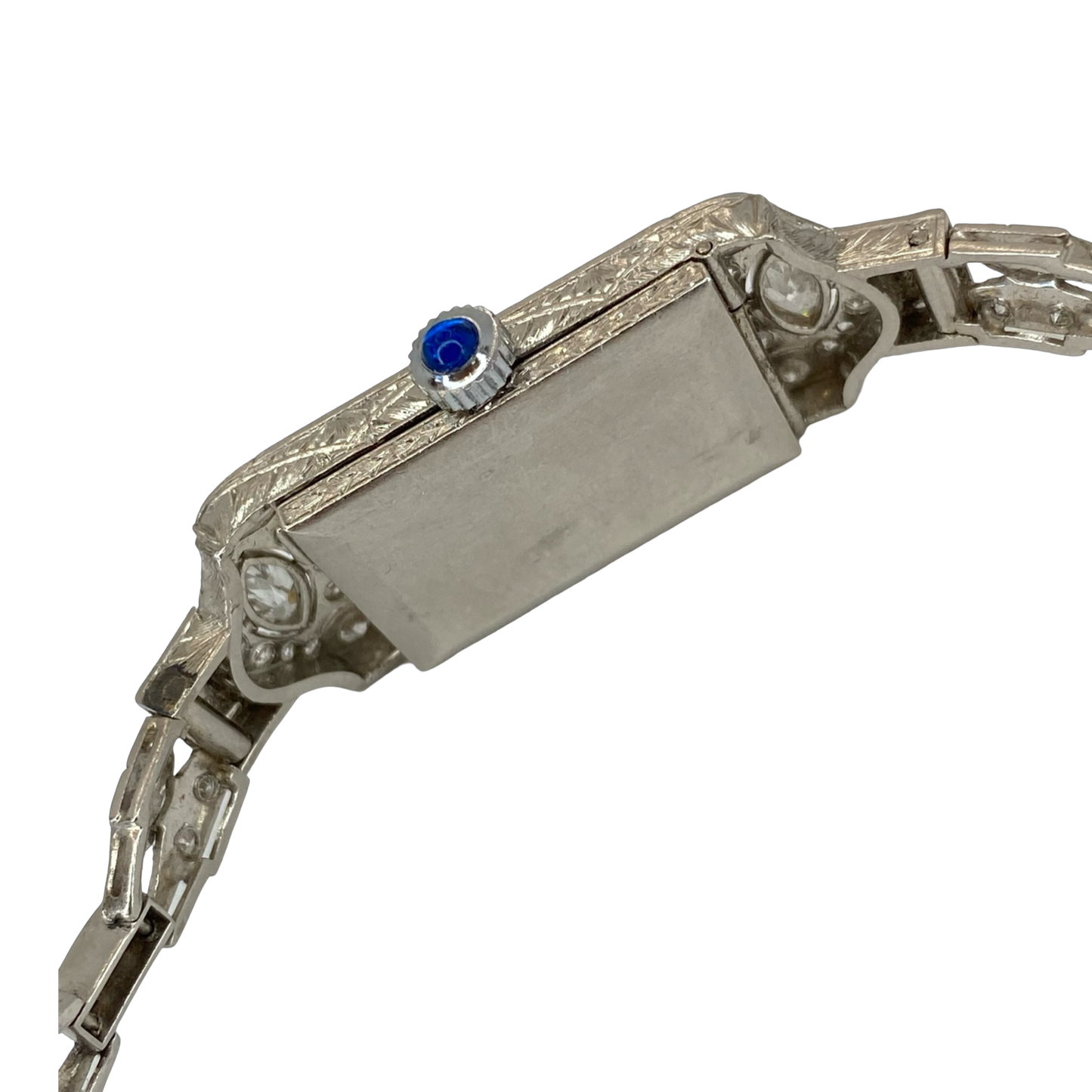 Vintage Ladies Platinum and 3.00 Carats Diamond Art Deco Manual Wind Watch