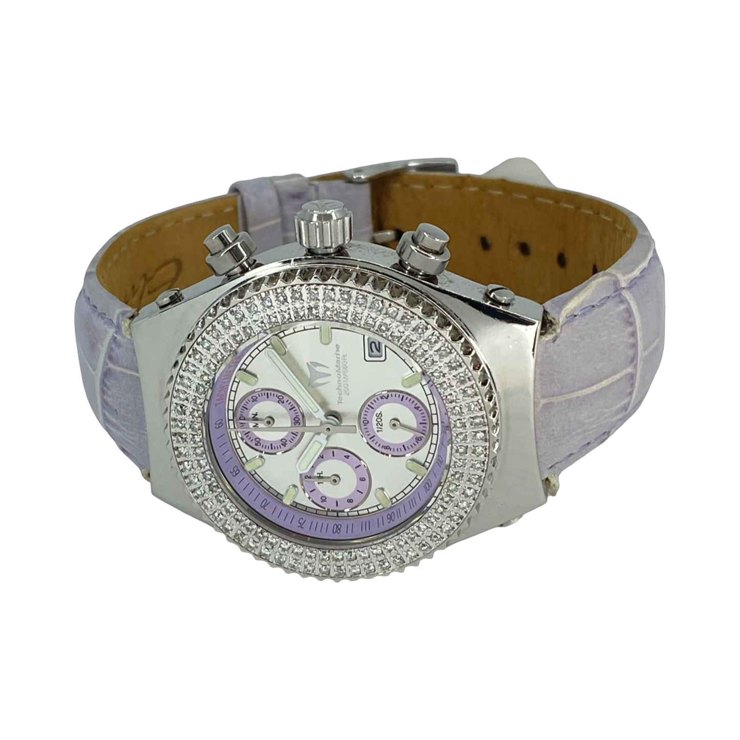 TechnoMarine TechnoDiamond Quartz Chronograph Diamond Bezel