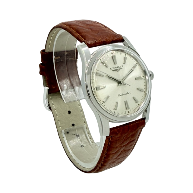 Longines Automatic Calatrava Silver Dial  Brown Leather Strap 2554