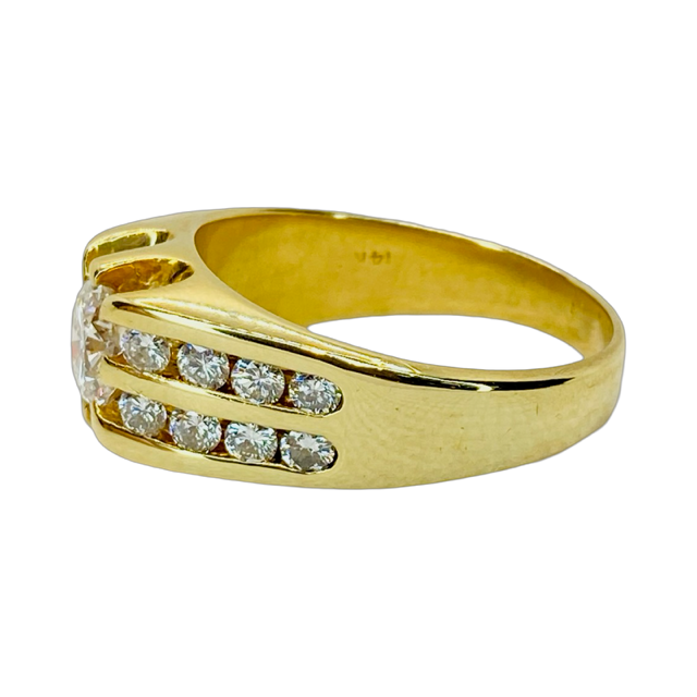 Estate Jewelry 14K Yellow Gold Men's Diamond Ring 2.40 Carats