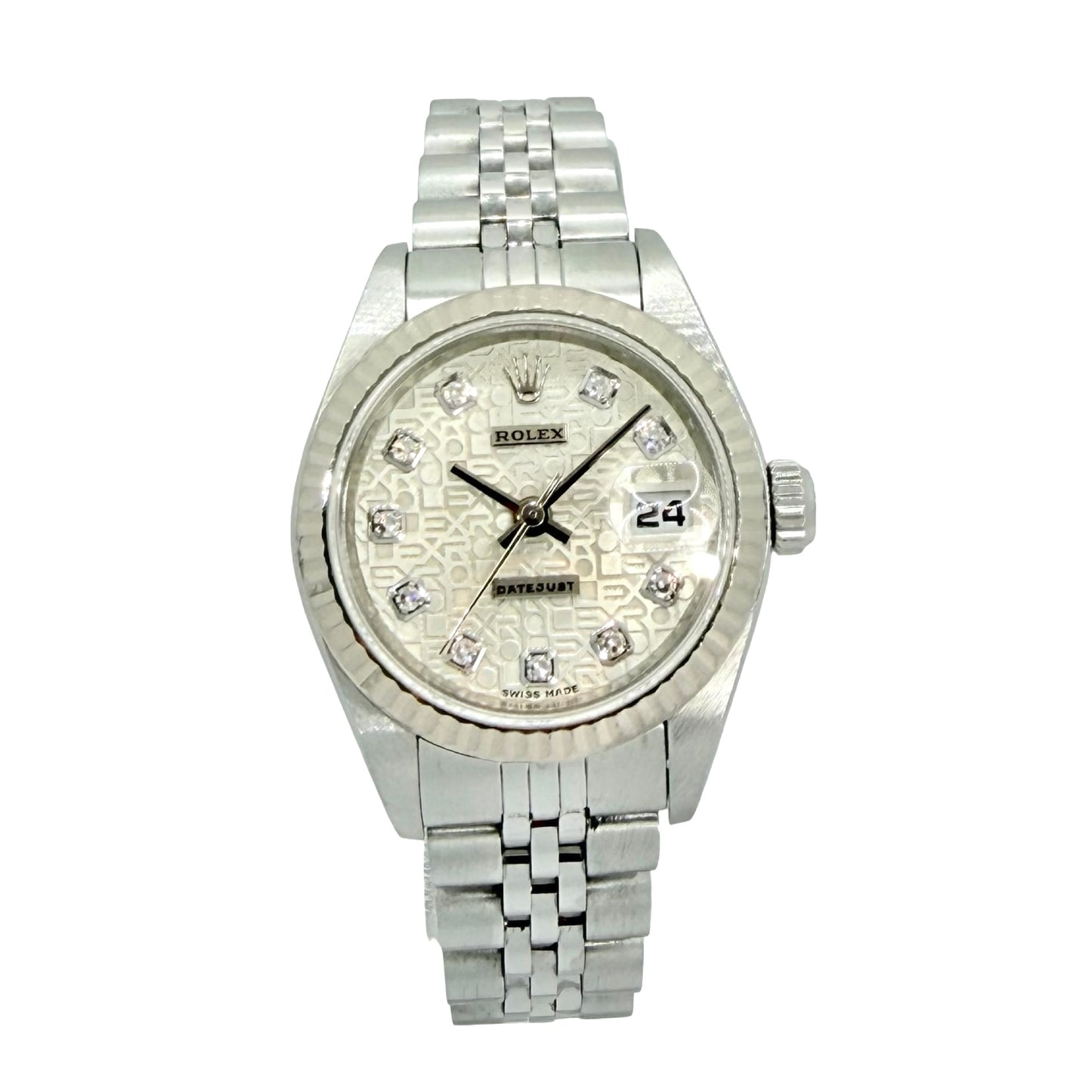 Rolex Datejust 26mm Silver Jubilee "Computer"  Diamond Dial Stainless Steel Jubilee Bracelet 79174