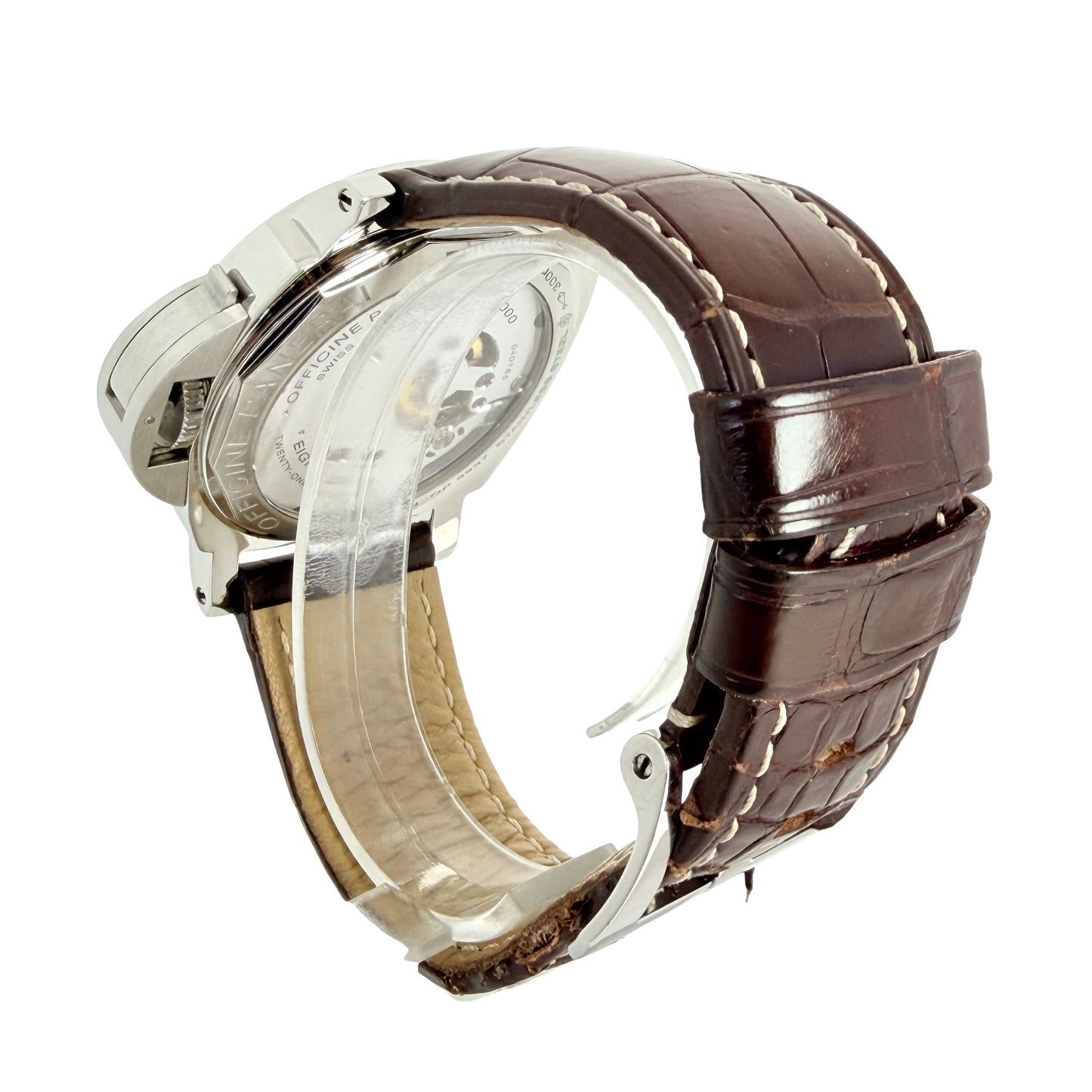 Panerai Luminor Marina 8 Days 44mm Manual Winding Black Dial Brown Strap OP6937