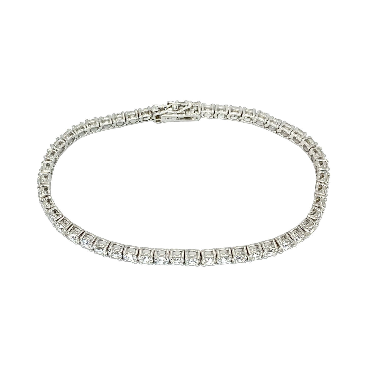 14K White Gold Diamond Tennis Bracelet 8.00 Carats F-G, VS