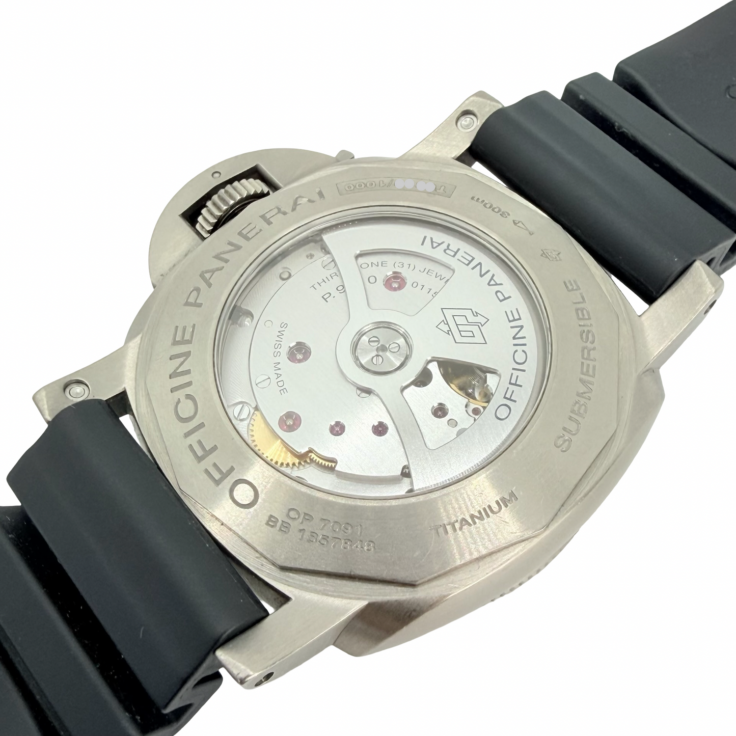 Panerai Luminor Submersible 1950 3 Day Automatic Black Dial Titanium Black Strap OP7091