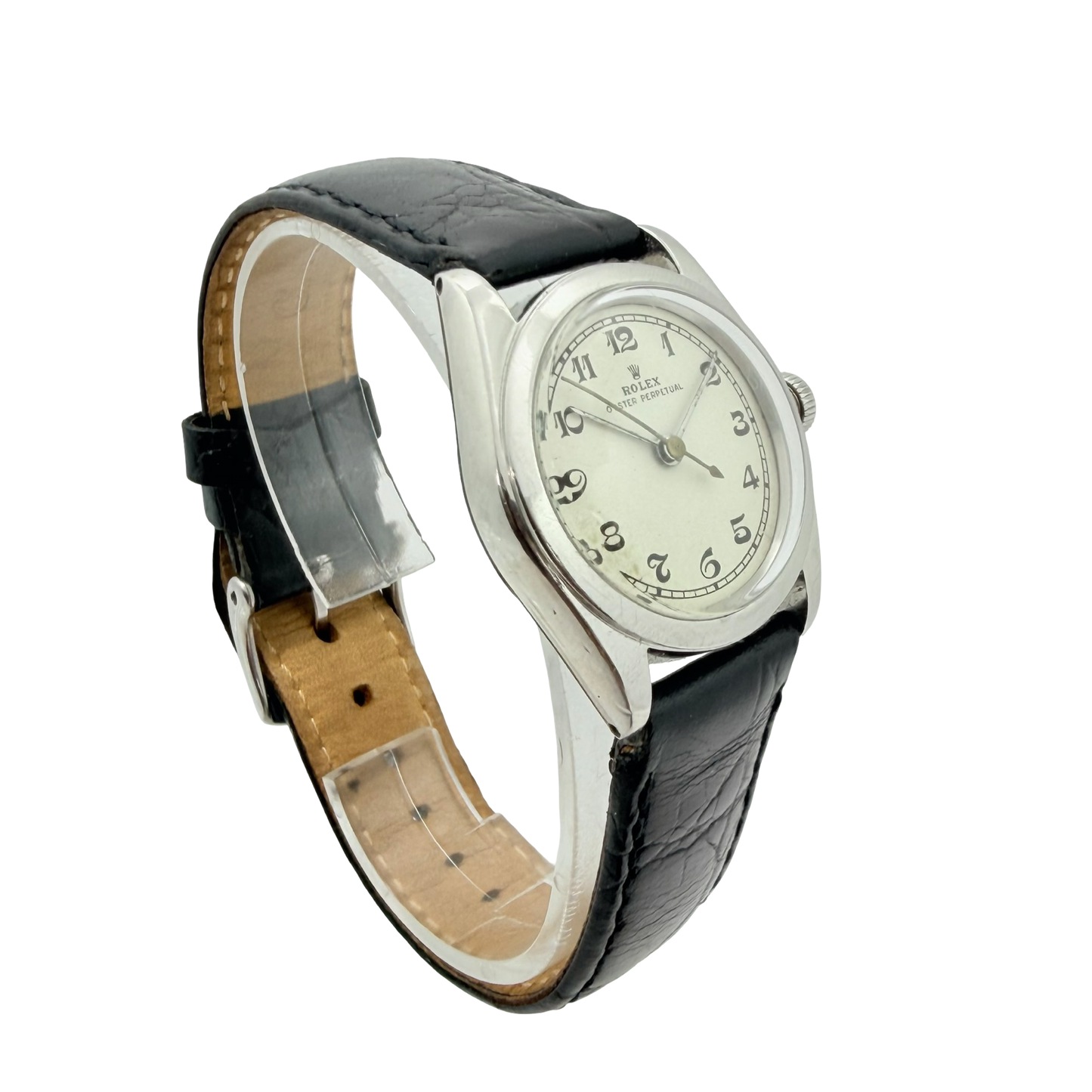 Rolex Oyster Perpetual 30mm Manual Wind White Dial Leather Strap Ref.2280 C.1942