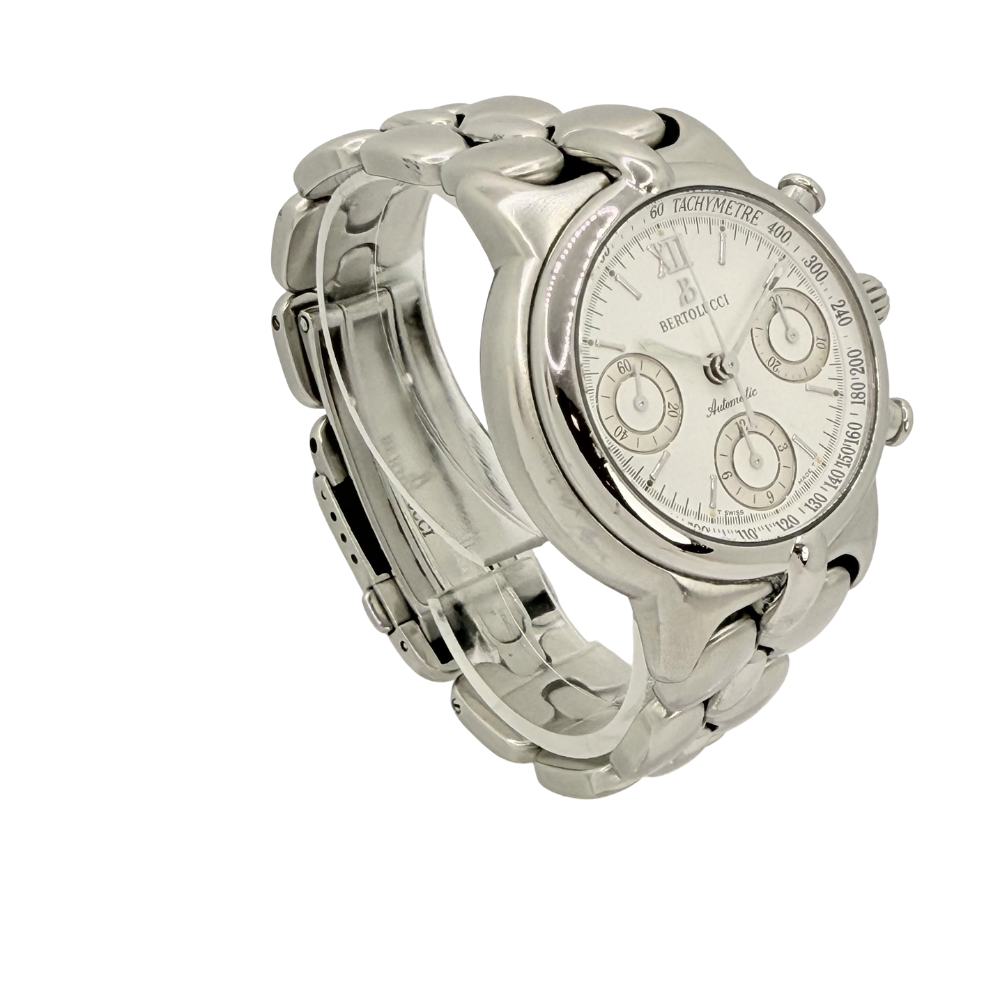 BertoLucci Pulchra Automatic Chronograph 38mm White Dial Steel Bracelet Ref. 664 41-94310