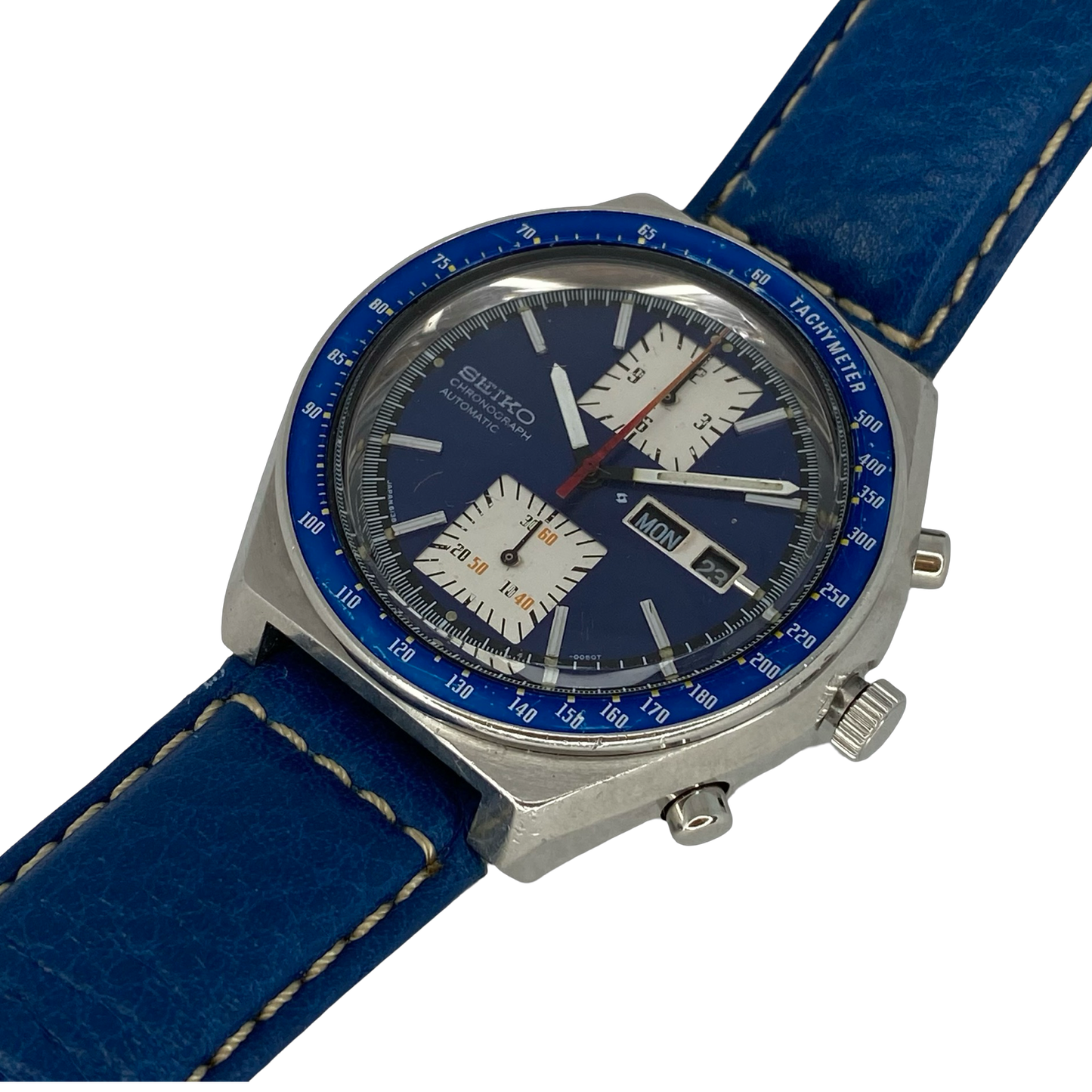 Seiko Speed-Timer Chronograph Automatic Big Blue Kakume Day Date 6138-0030
