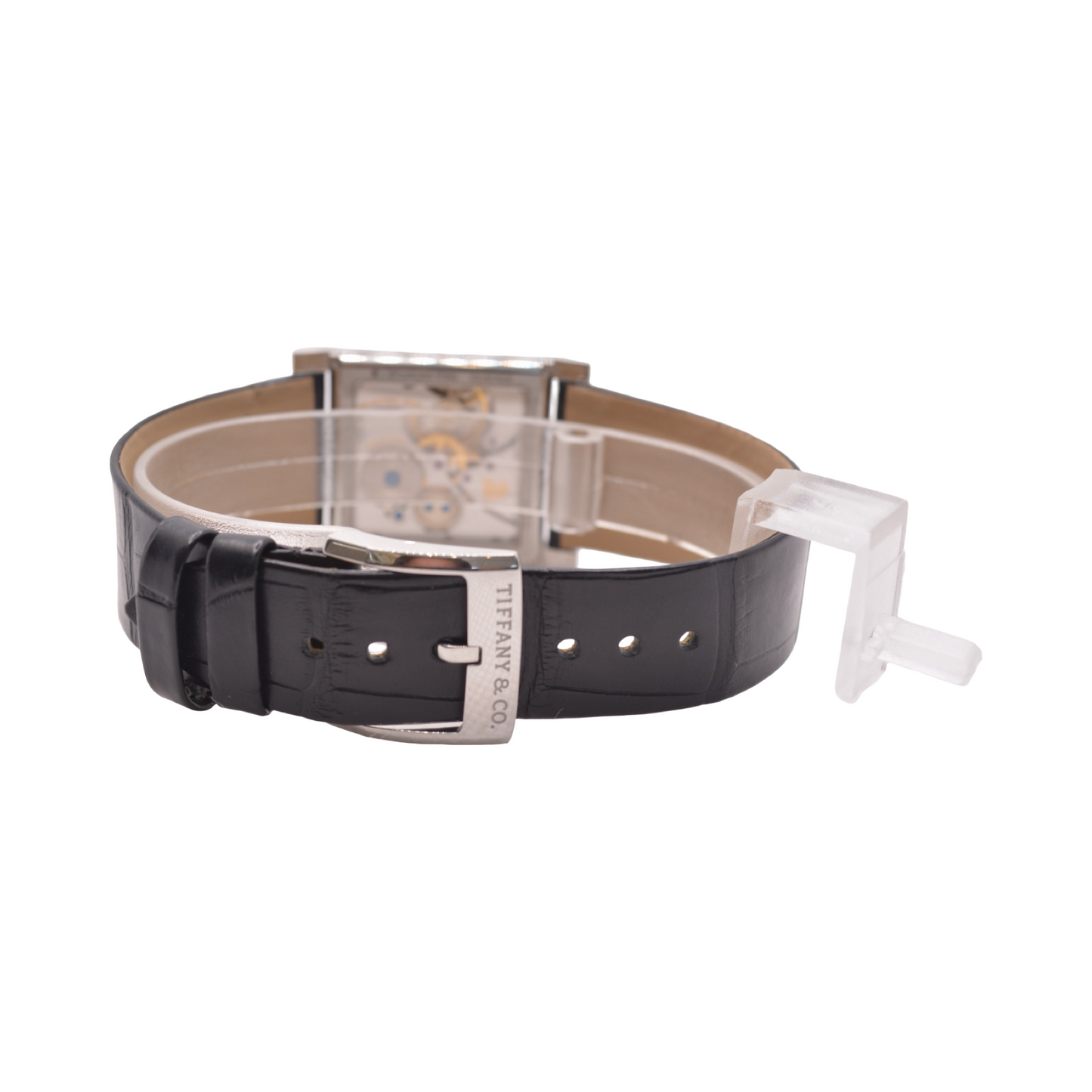 Tiffany & Co Square 27mm Manual Wind Limited Edition Stainless Steel Black Alligator Strap 63182680