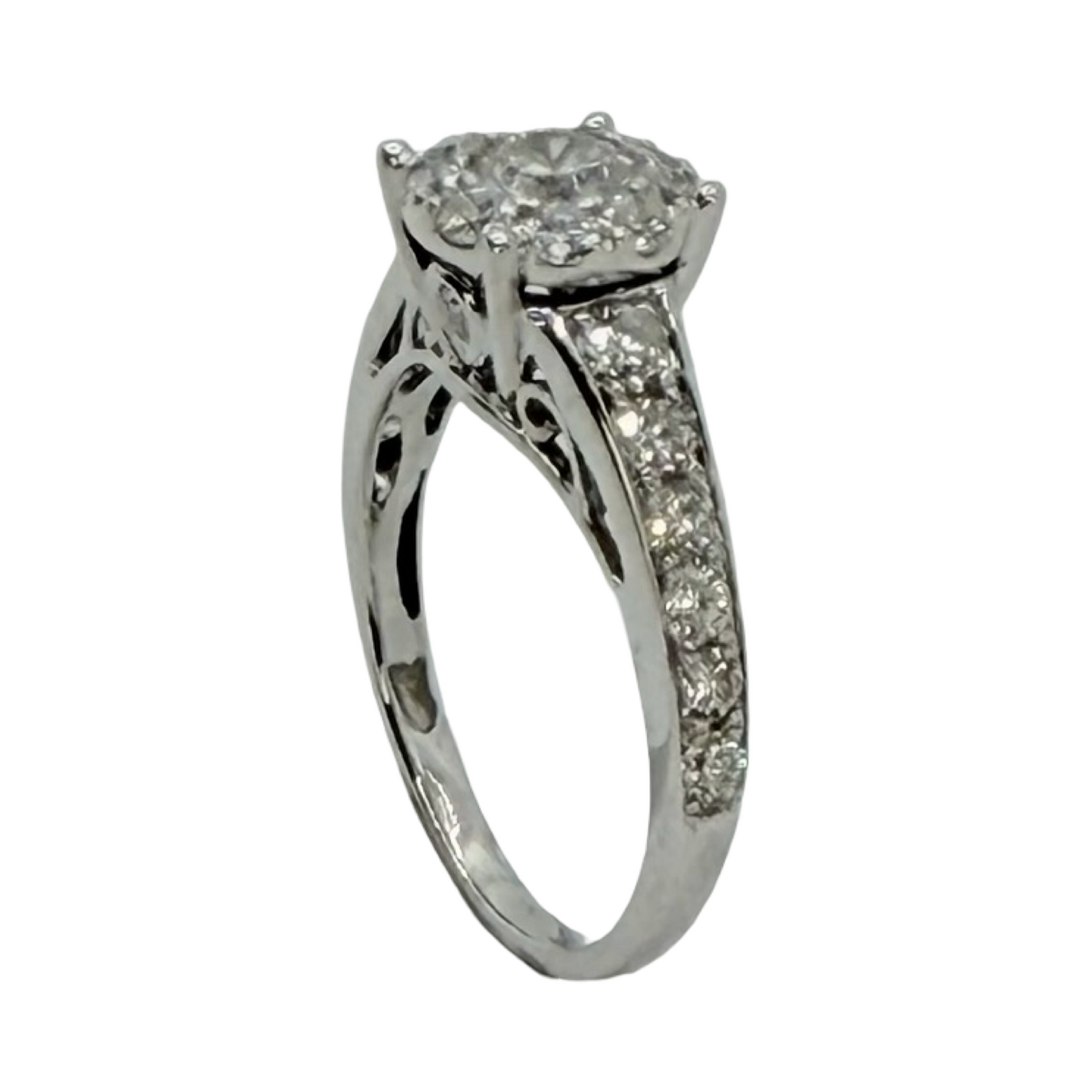 14K White Gold Diamond Ring 1.40 Carats G-H