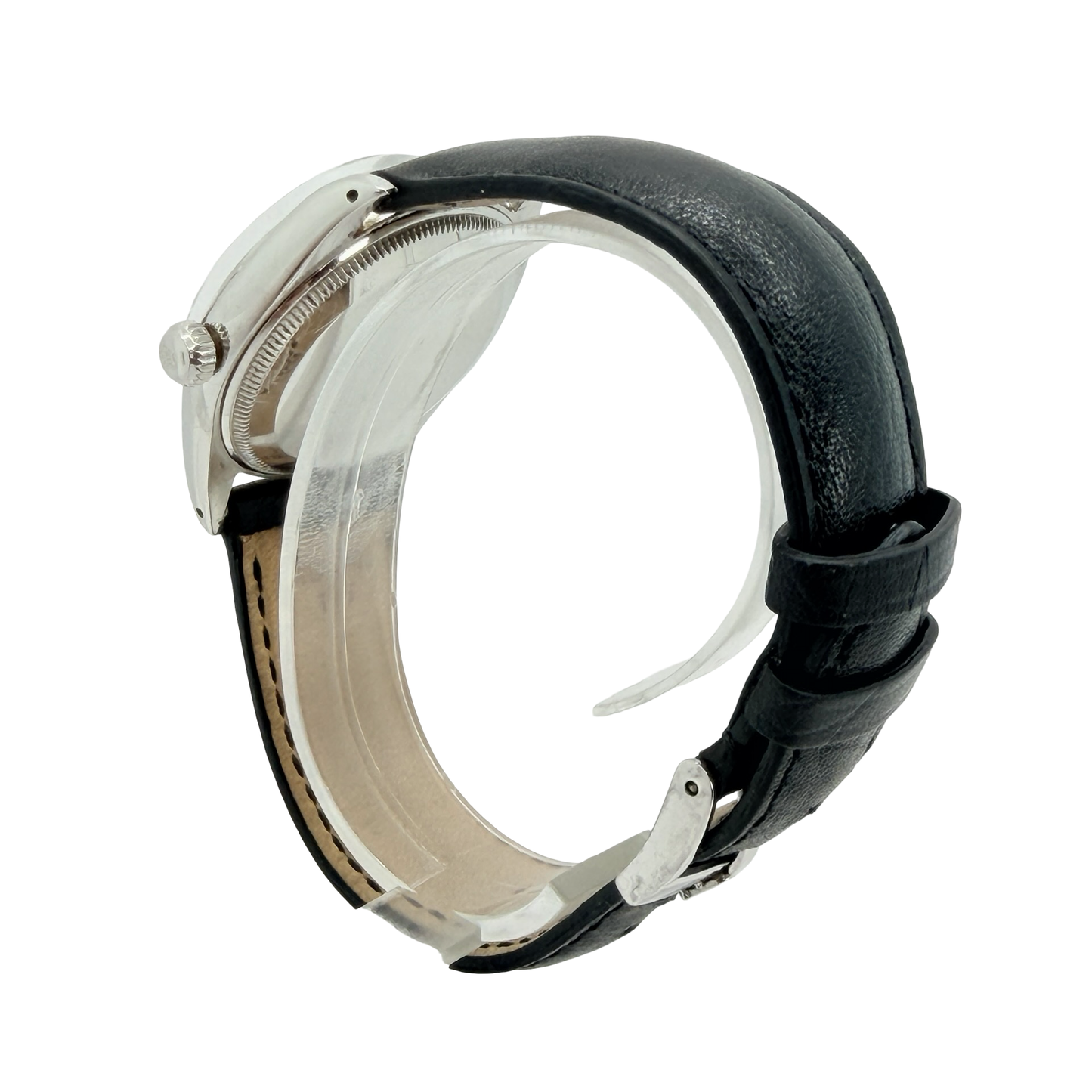 Rolex Oyster Perpetual 34mm White Dial Black Leather Strap Ref.6564 C.1957