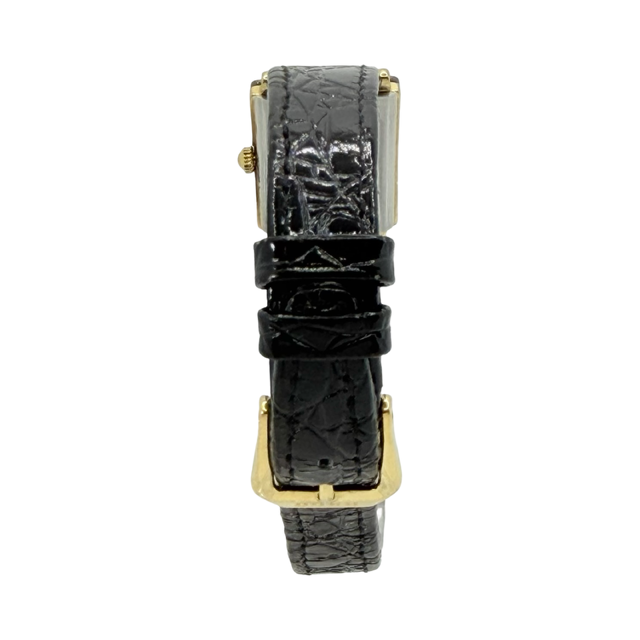 Rado Florence Jubilé Ladies Quartz 18K Gold and Steel Black/Gold Leather Strap 153.3606.2N