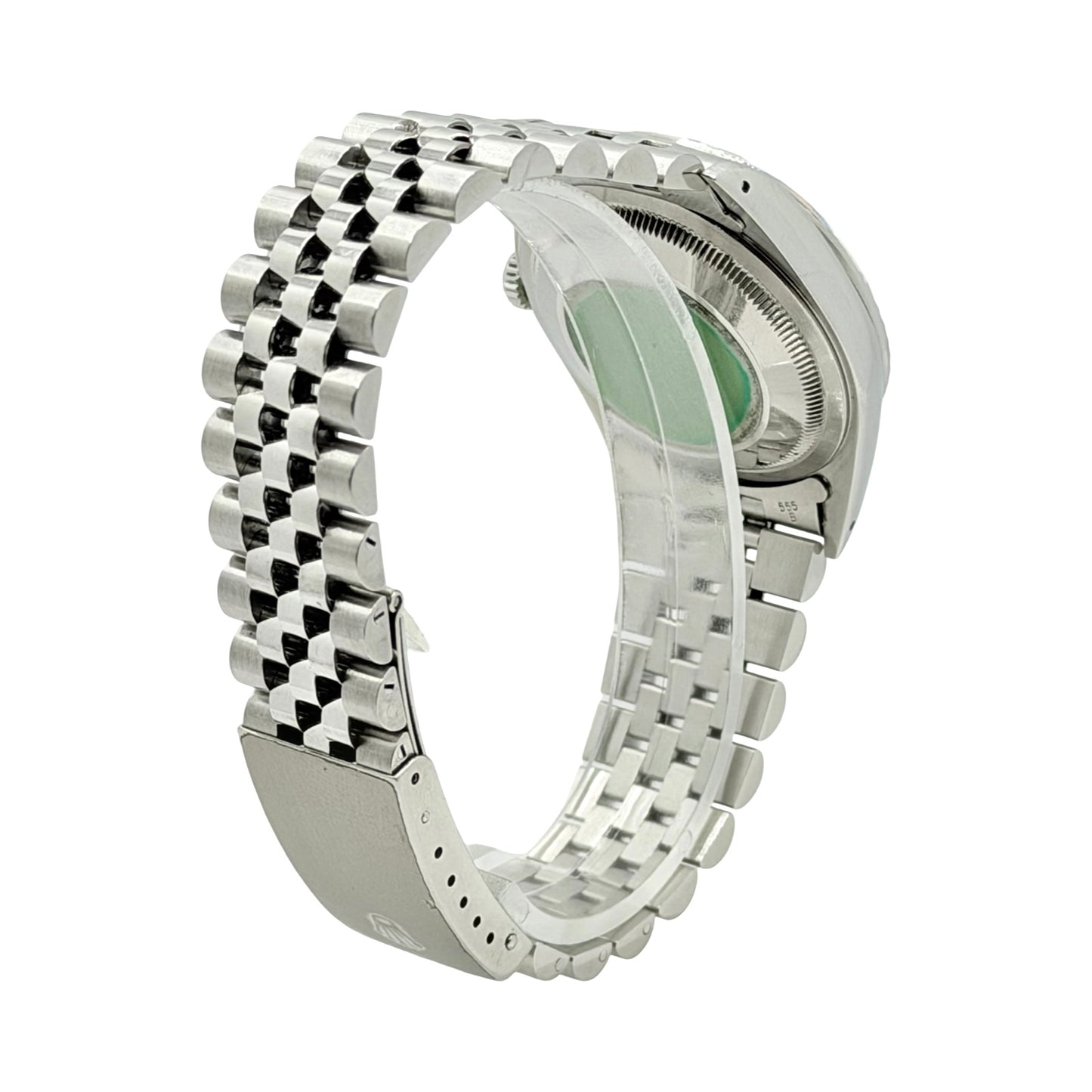 Rolex Datejust 36mm Ivory Sunburst Dial Steel Engine Turned Bezel Jubilee Bracelet 16220