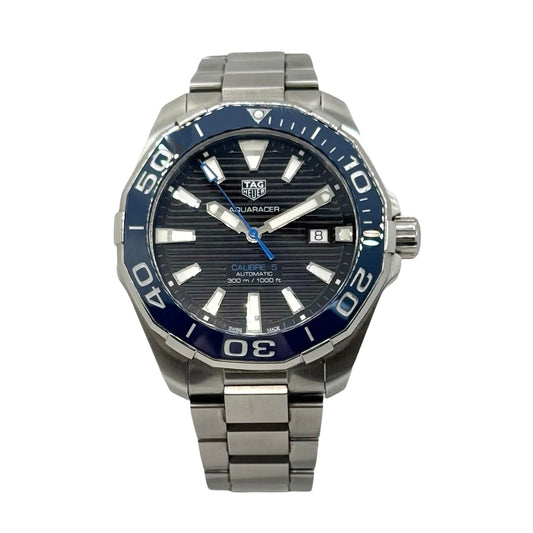 TAG Heuer Aquaracer Black Dial/Blue Bezel Automatic Stainless Steel WAY201C.FC6395