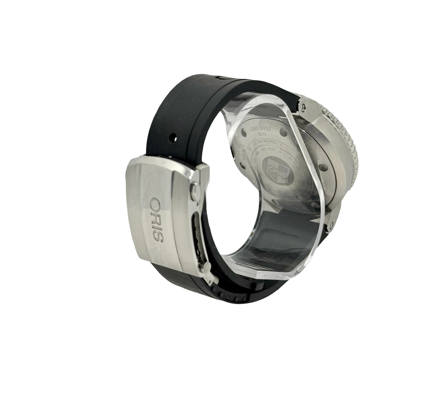 Oris Aquis Depth Gauge 500m Automatic Black Dial Rubber Strap with Steel Bracelet 01 733 7675 4154-Set RS