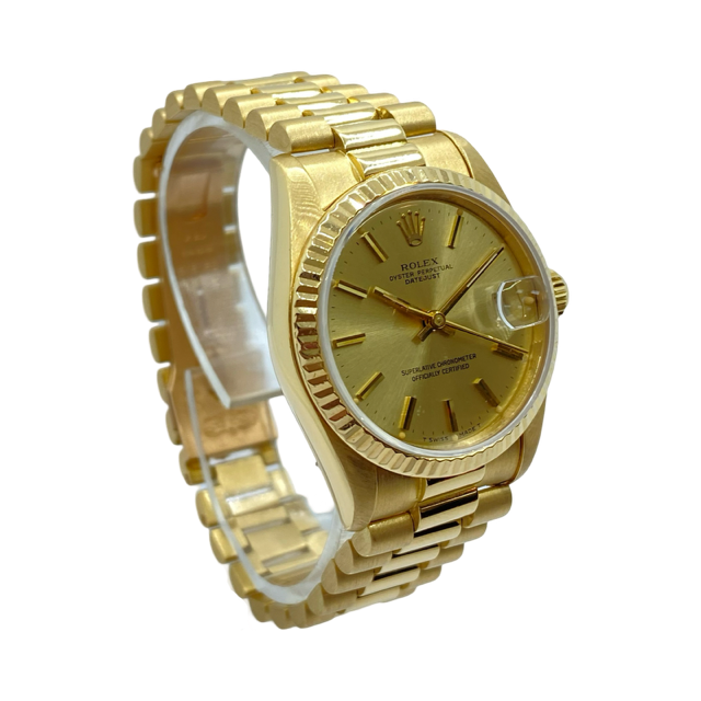 Rolex Oyster Perpetual Datejust 31 18K Gold Case and Presidential Bracelet C.1985 Ref.68278