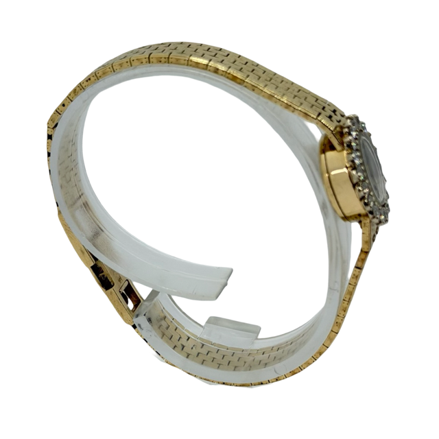 Rolex Vintage Ladies 14K Gold Manual Wind Watch Factory Diamond Bezel Ref 99612