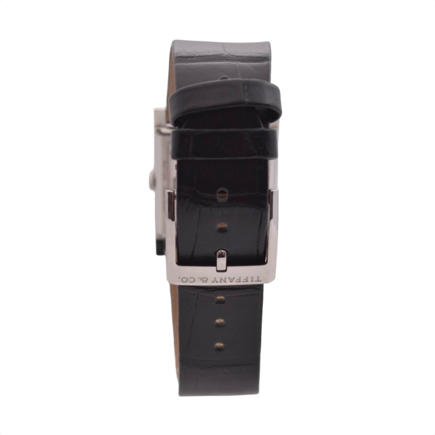 Tiffany & Co Square 27mm Manual Wind Limited Edition Stainless Steel Black Alligator Strap 63182680