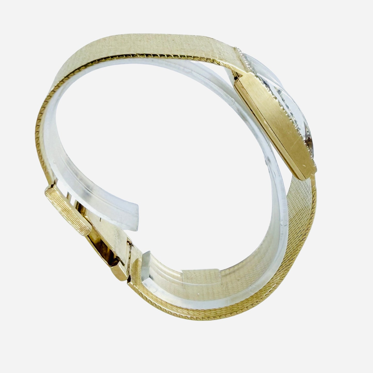 Omega Tank 14K Yellow Gold Manual Wind Diamond Bezel DD6846