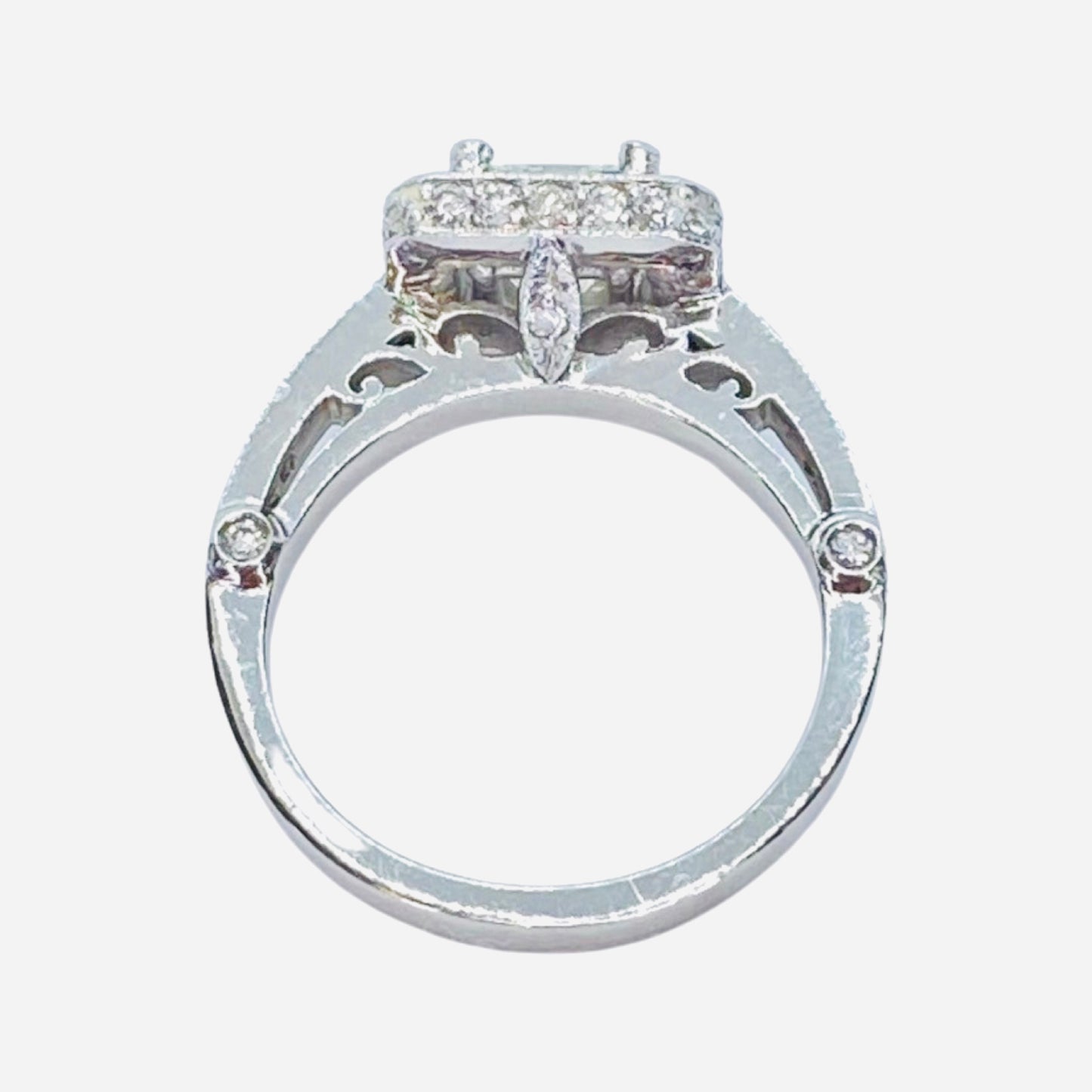 Platinum Princess Cut Diamond Halo Ring