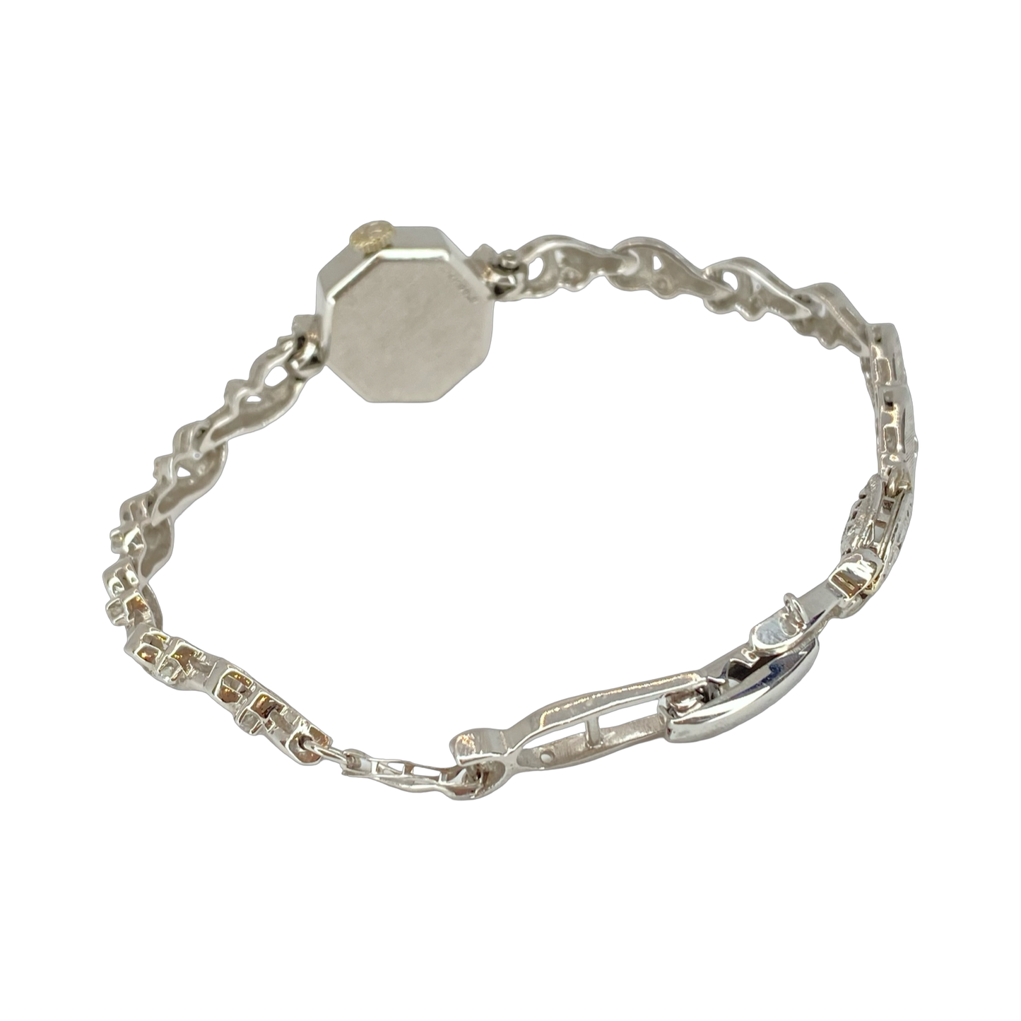 Vintage 14K White Gold Omega Cocktail Watch with Diamonds Manual Wind Ref. EE7446