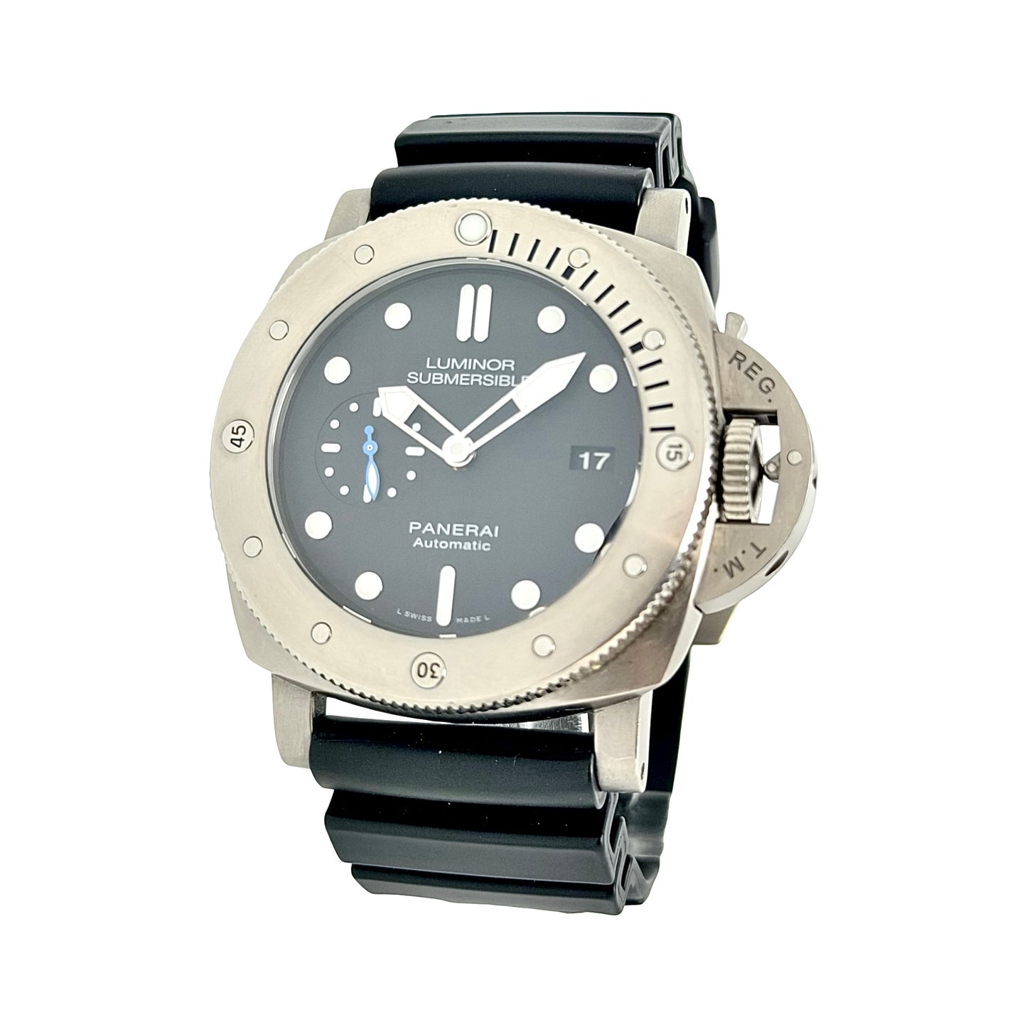 Panerai Luminor Submersible 1950 3 Day Automatic Black Dial Titanium Black Strap OP7091