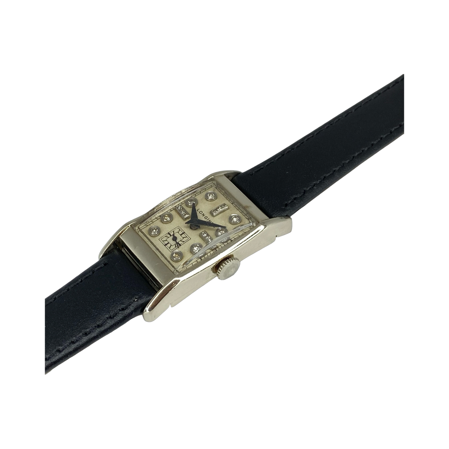 Vintage Longines Art Deco Tank 14K White Gold/Palladium Manual Wind with Diamonds