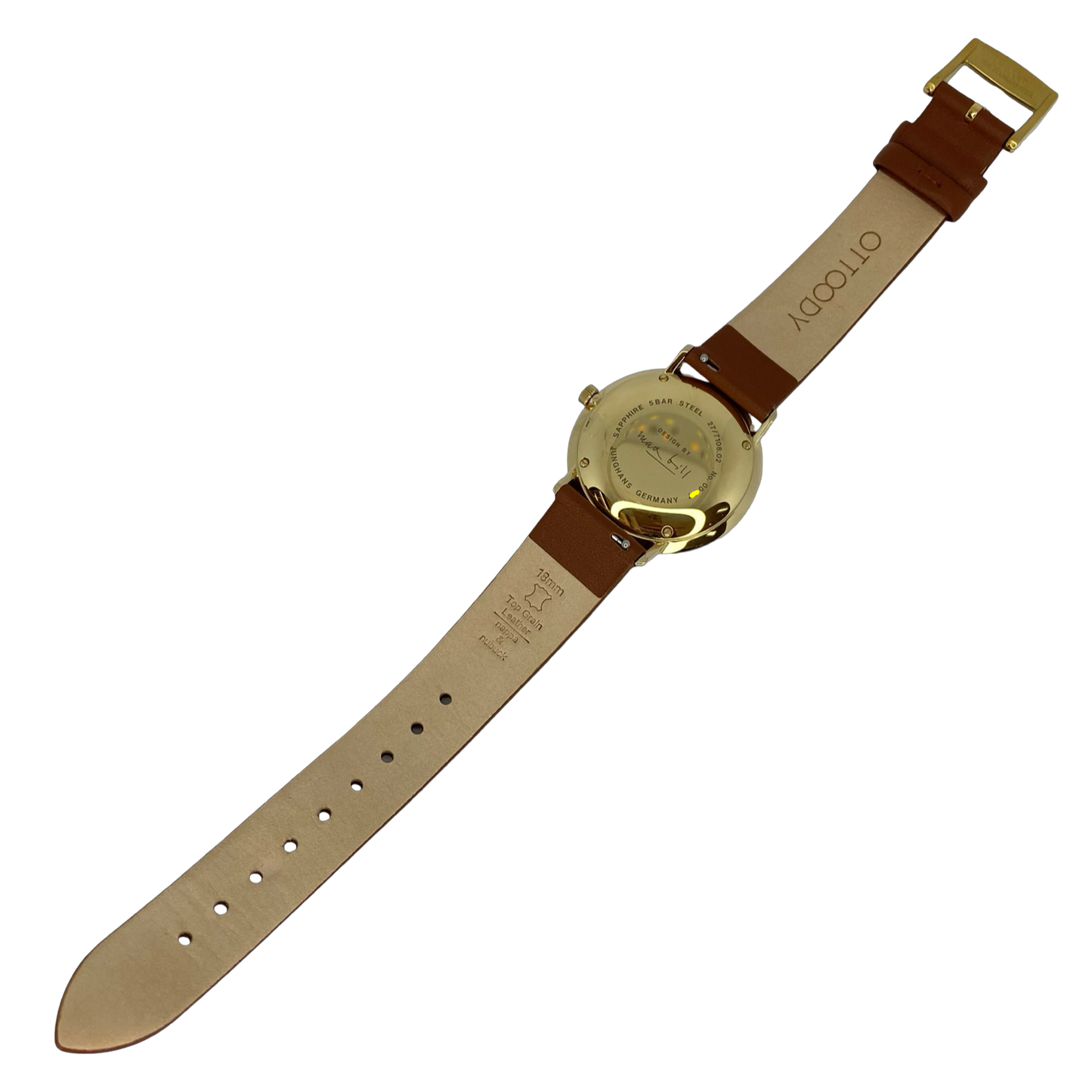 Junghans  Max Bill Automatic Date 34mm Silver Dial Brown Leather  27/7108.02