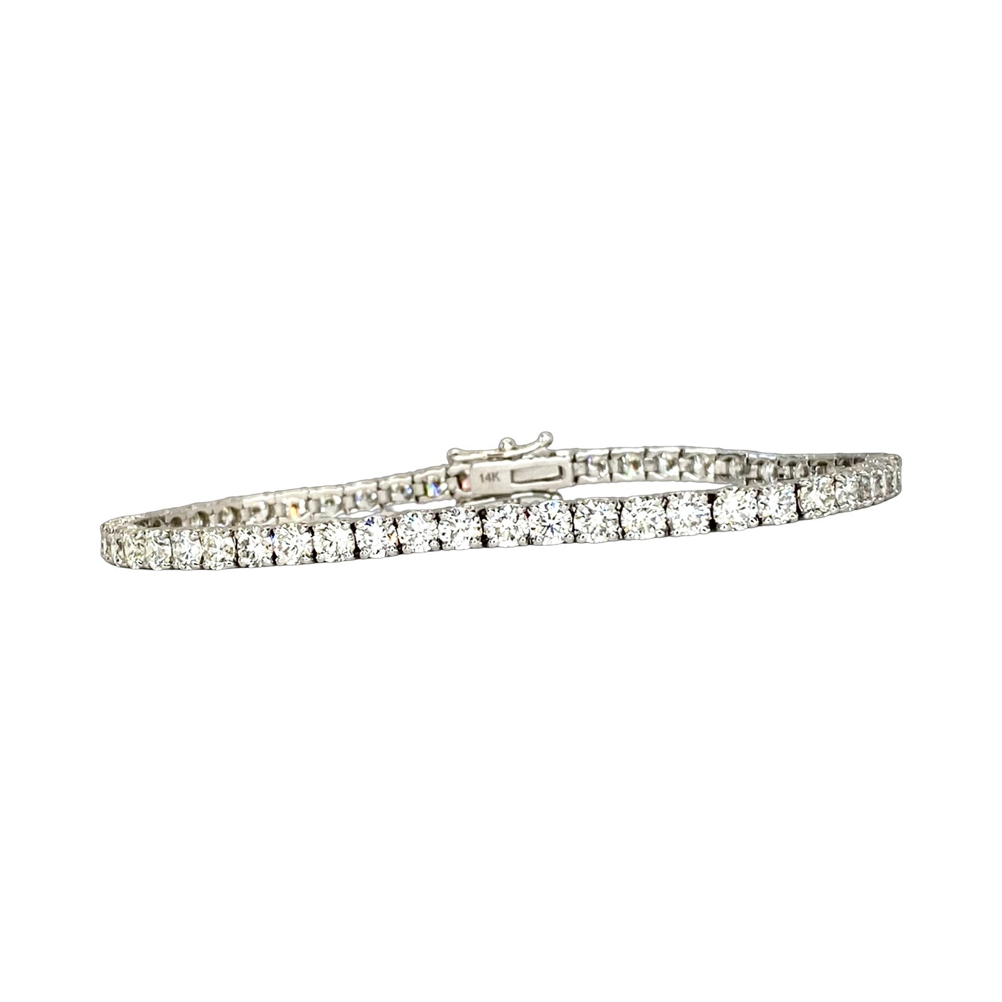 14K White Gold Diamond Tennis Bracelet 8.00 Carats F-G, VS